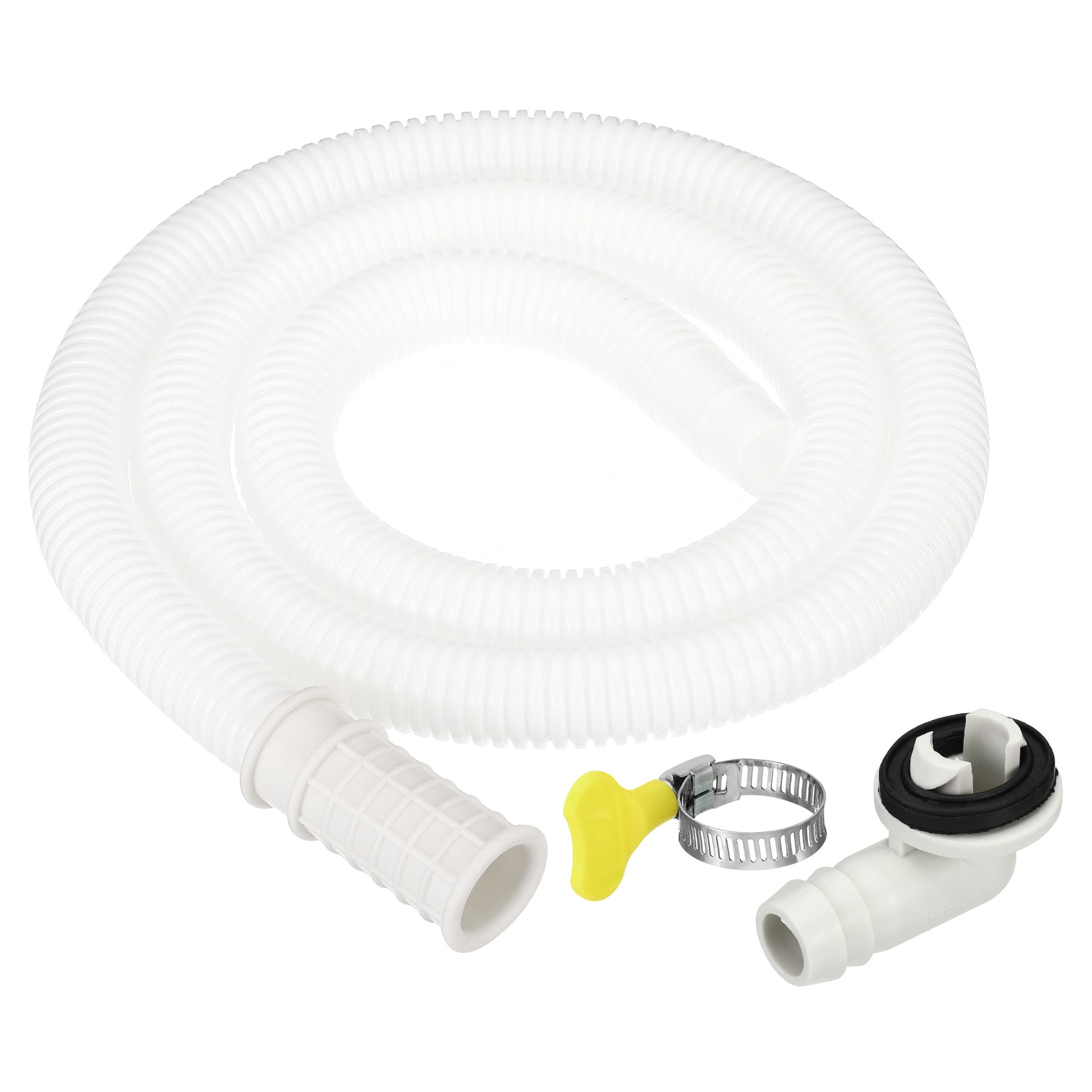 PATIKIL 3.3ft Air Conditioner Drain Kit 1 Set Universal Drain Connector AC Drain Hose with Clamp for Mini-Split Window AC Unit Faucet White