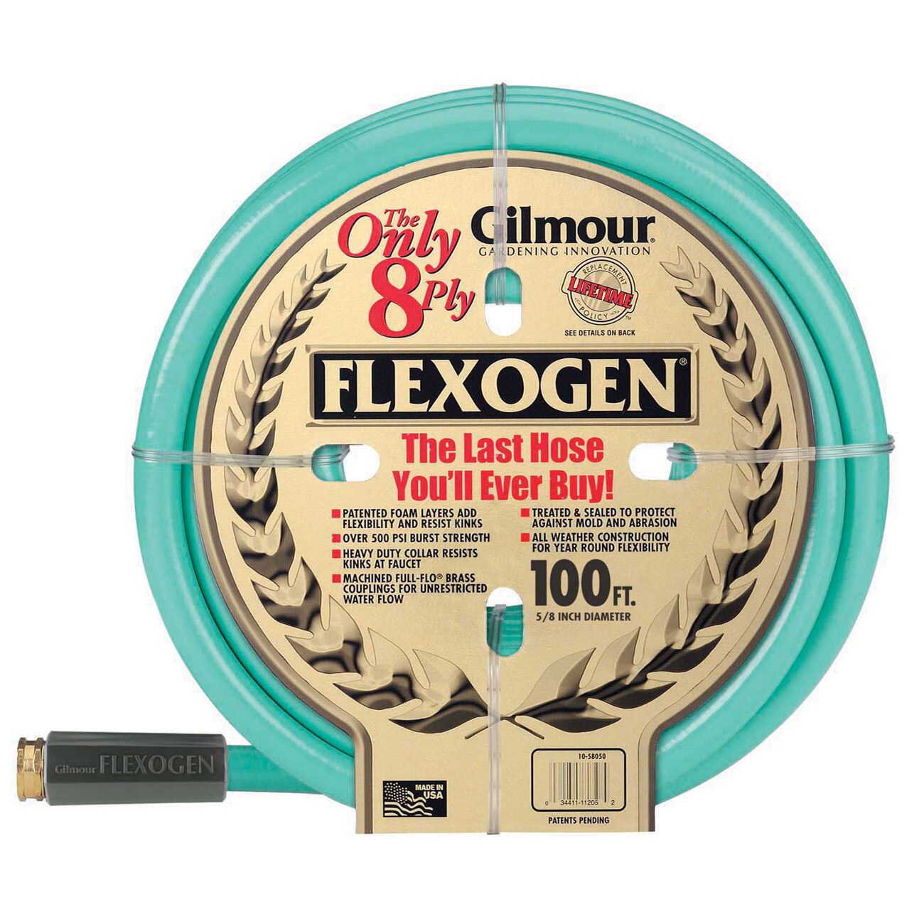 Gilmour GIL1058100 5/8-in x 100-ft-Duty Kink Free Rubber Hose