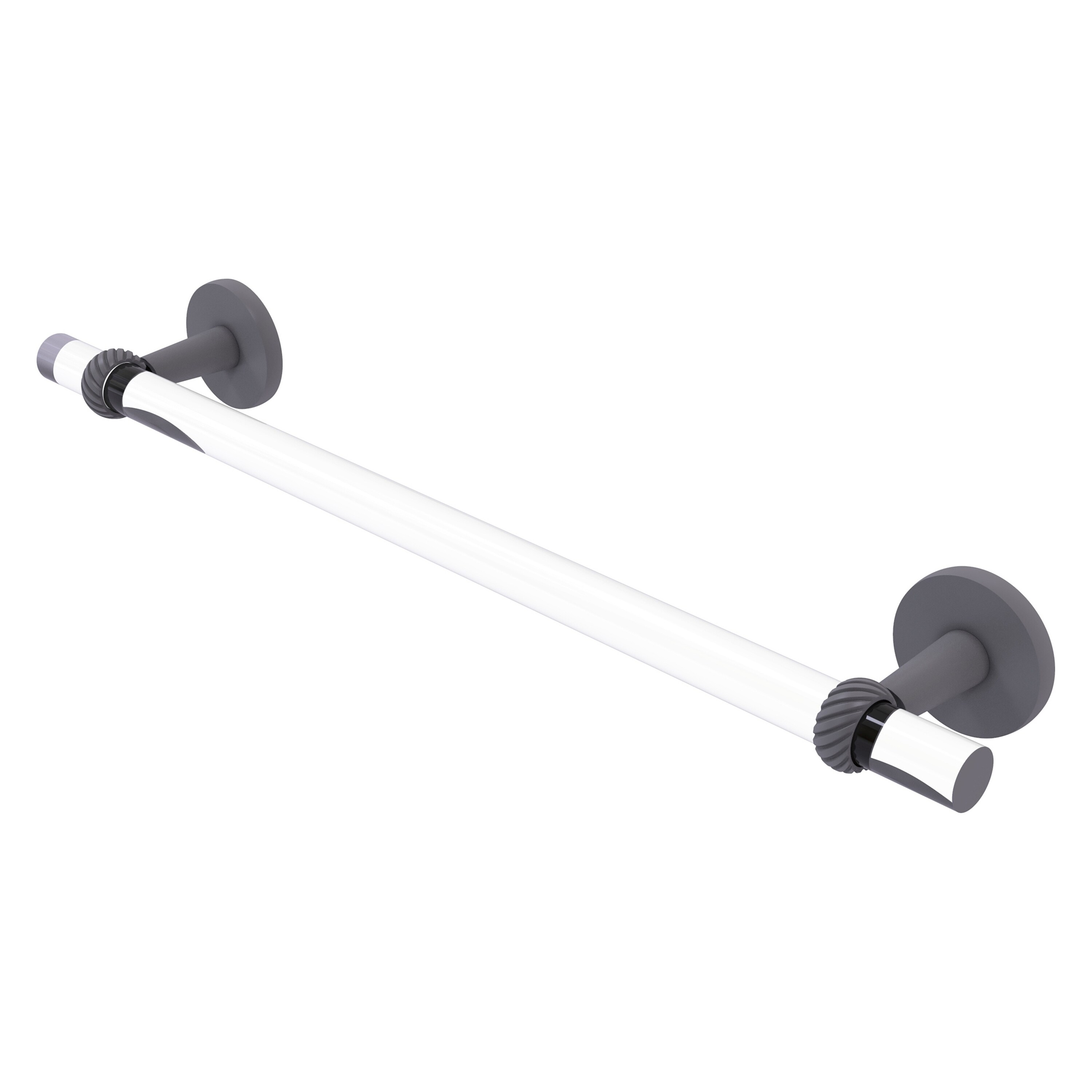 Allied Brass CV-41T-36-GYM Clearview 36-in Matte Gray Wall mount Single Towel Bar