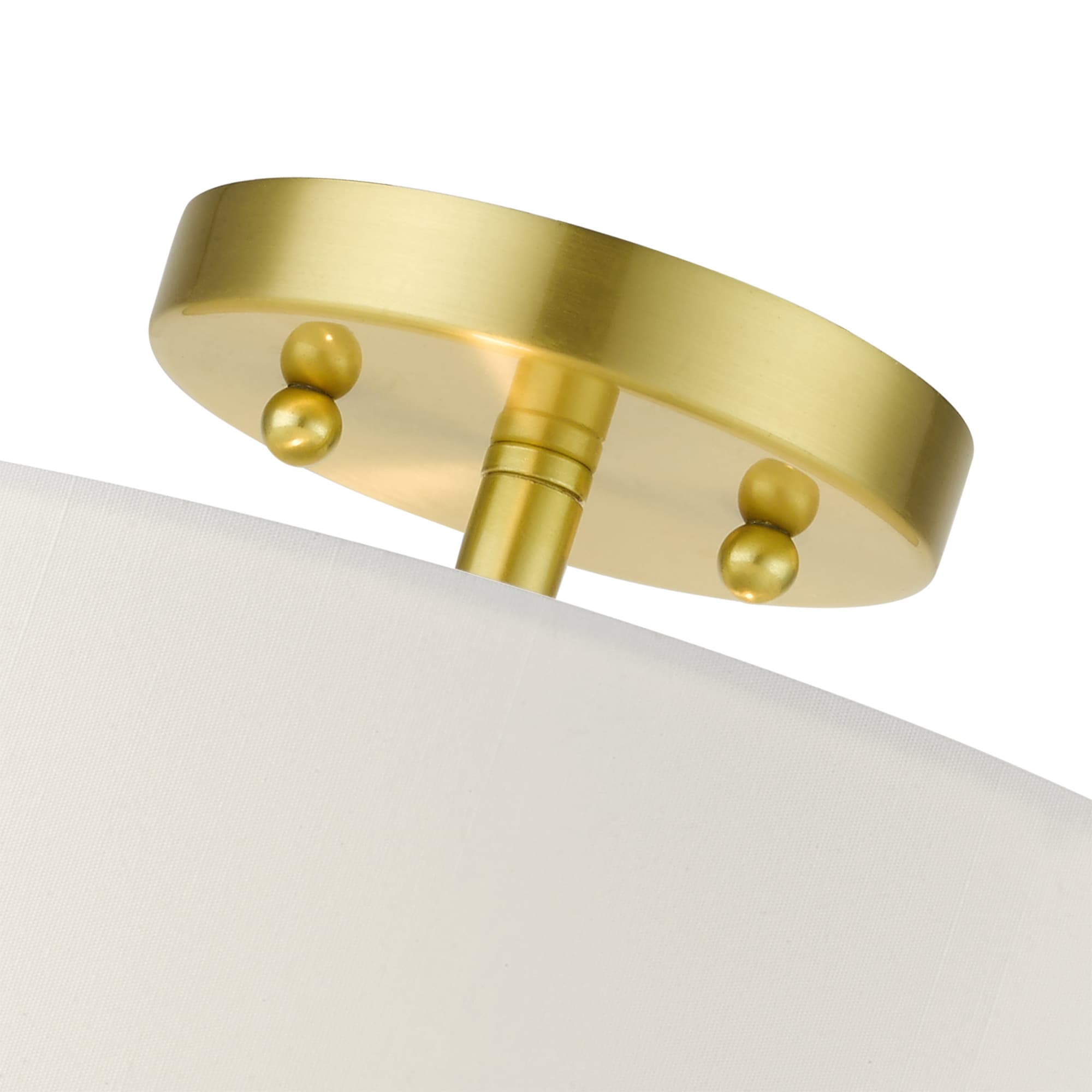 Meridian Satin Brass 2-Light LED Drum Semi-Flush Mount