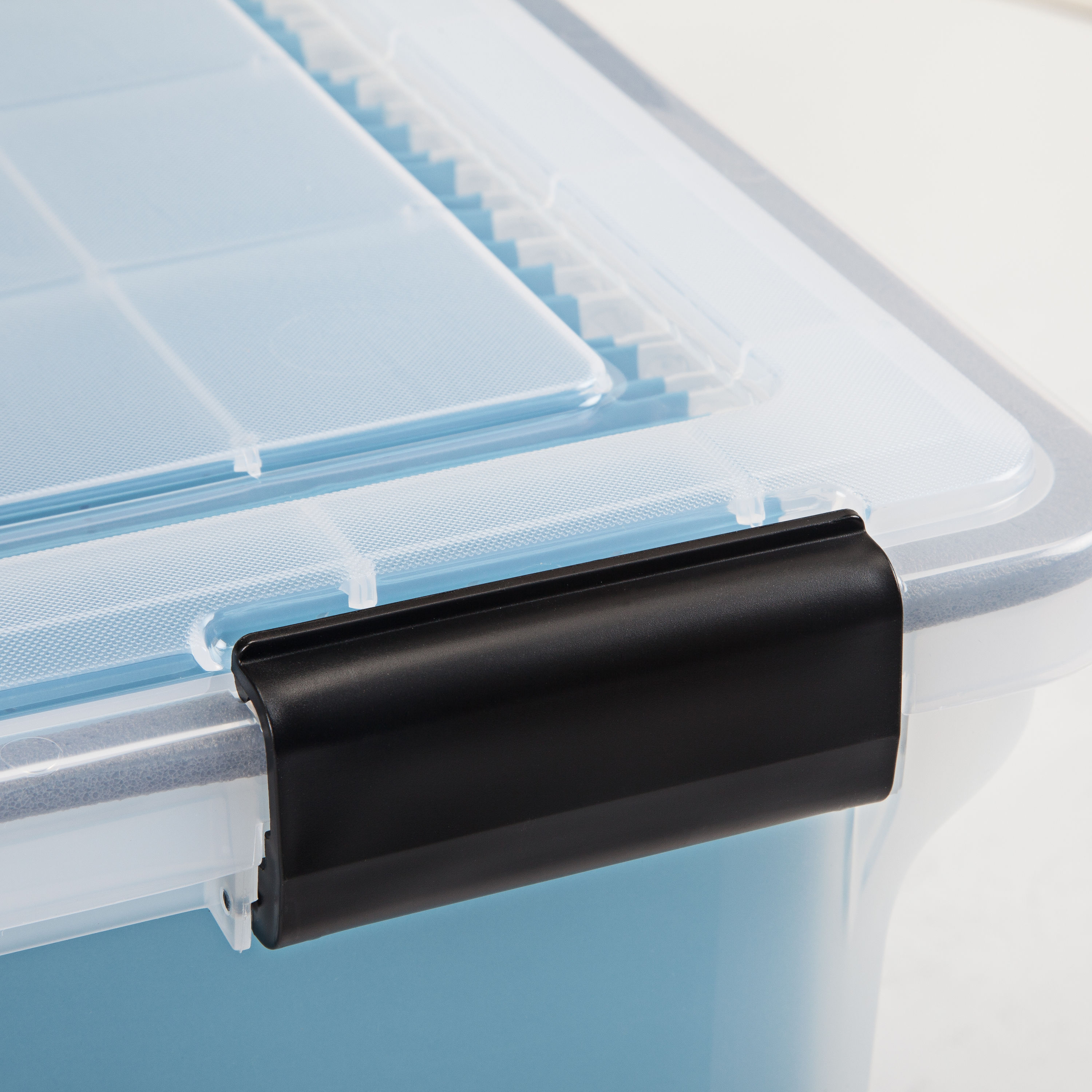 Clear & Teal 32-Quart Latching Storage Tote