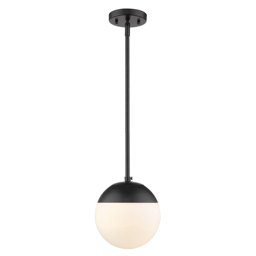 Golden Lighting Dixon Pewter Transitional Opal Glass Globe Pendant Light