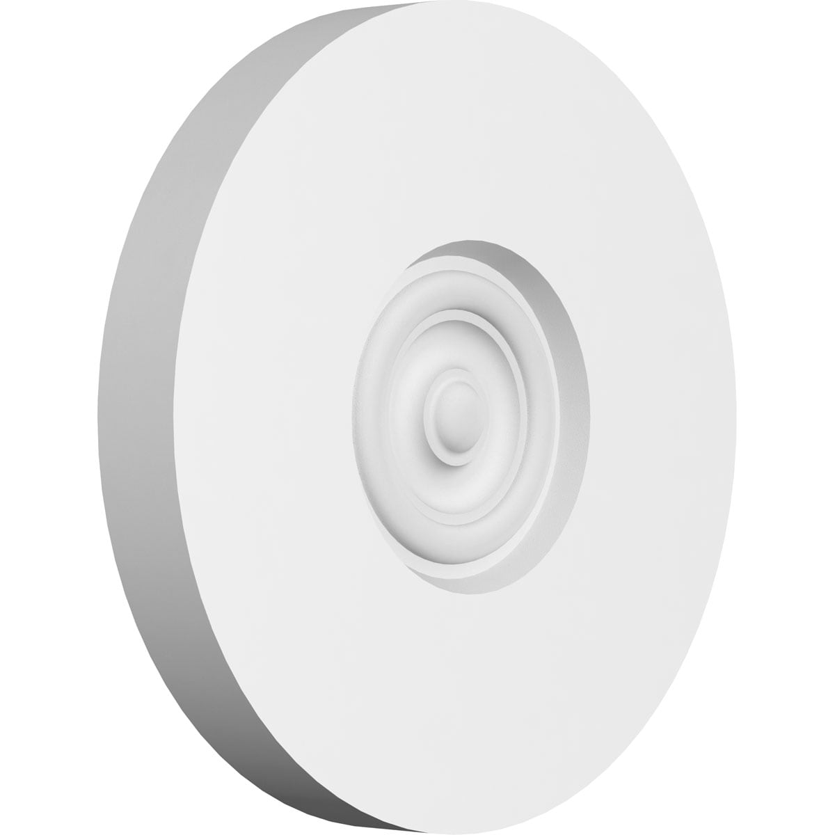 Ekena Millwork ROSP080X080X100GRY02 Standard Grayson Bullseye with Square Edge Bullseye 8-in x 8-in Round Unfinished PVC Rosette