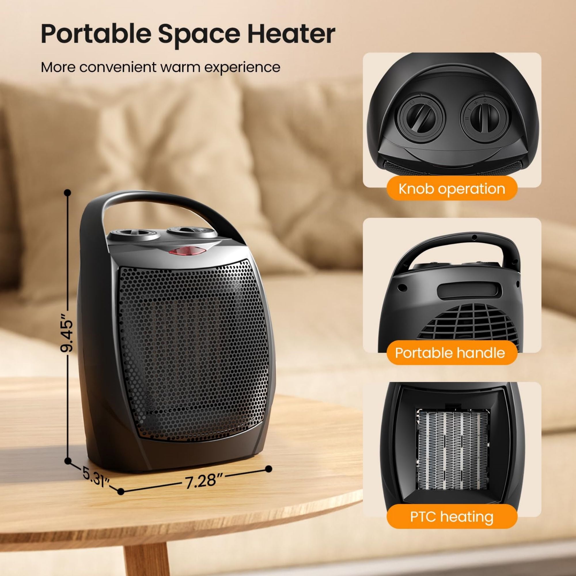 COWSAR LSCE56SPH902BK Portable-Electric-Heat - View #7