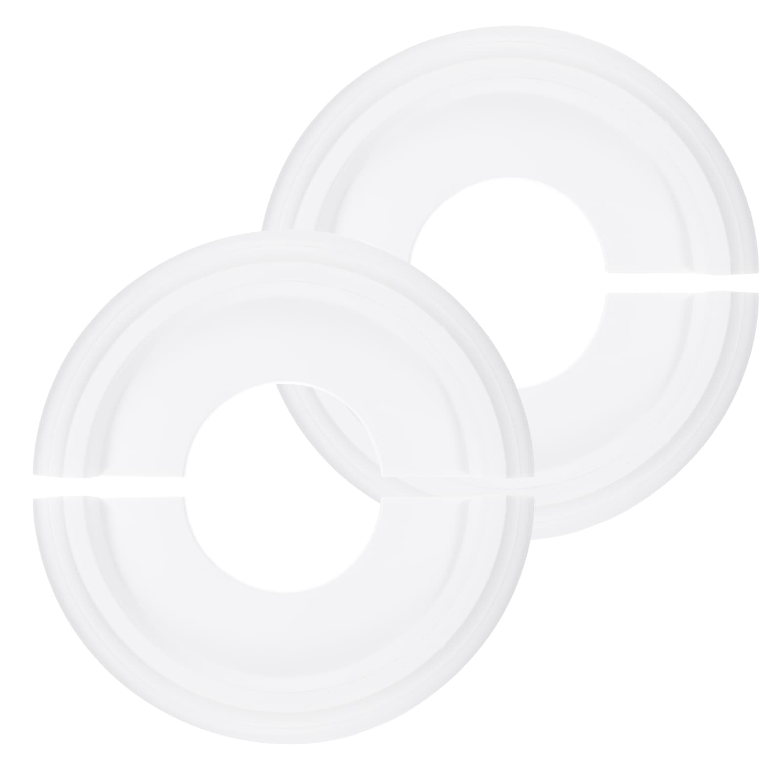 PATIKIL 2pcs Ceiling Medallion 10-Inch OD x 4-Inch ID PU Decorative Ceiling Light Medallion Chandelier Medallion Split Ceiling Light Cover Plate for Ceiling Light Fixtures Fans White