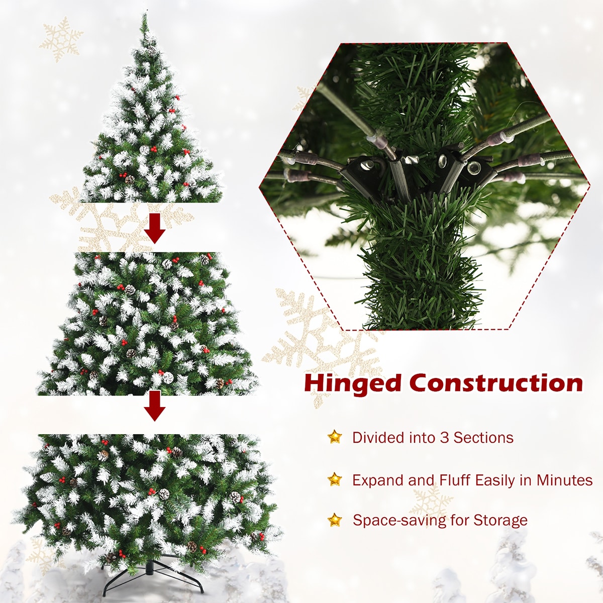 WELLFOR CM-HFY-23551US Artificial-Christmas-Trees - View #5