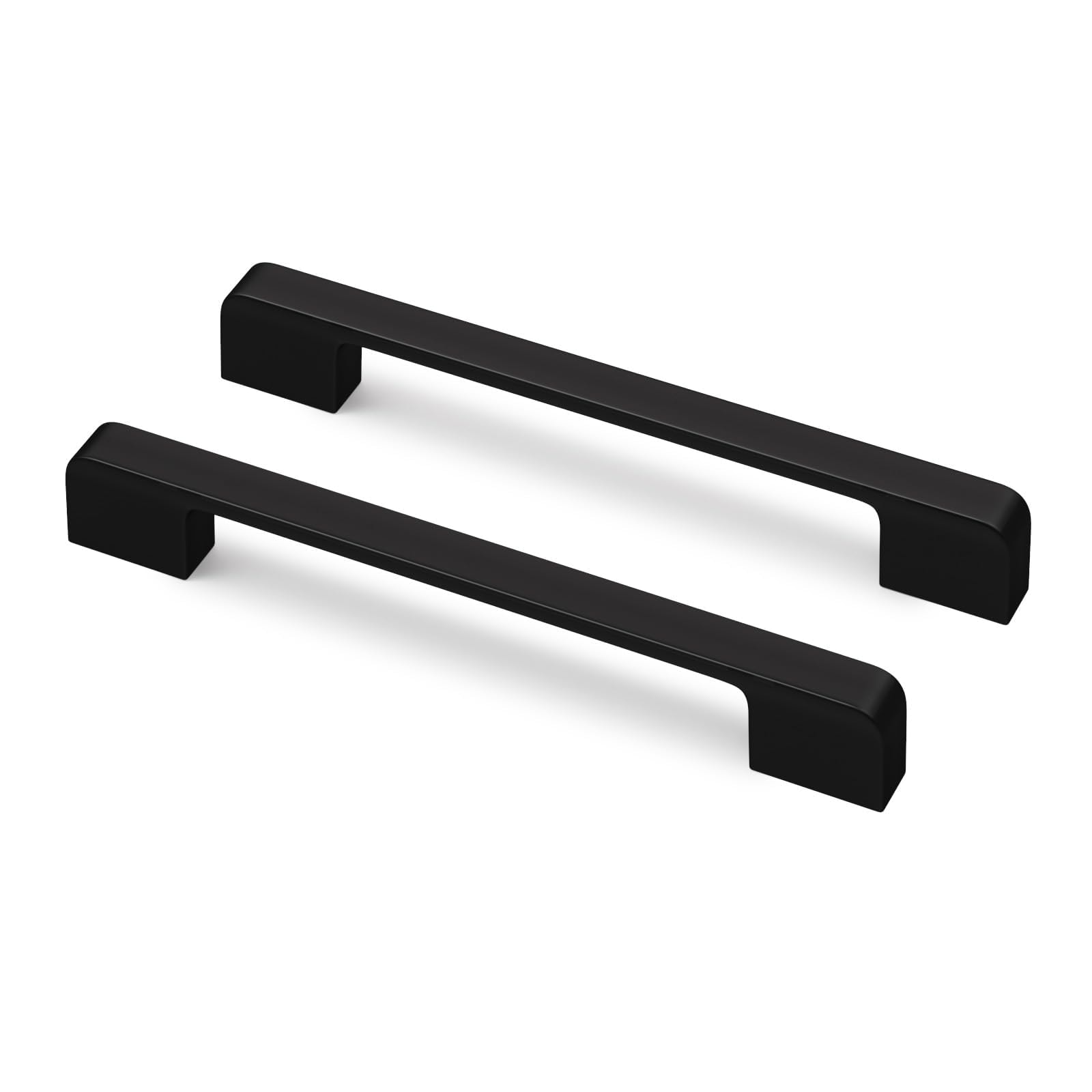 KHKFY  25 Pack 6 and Quarter Inch Black Cabinet Pulls Solid Zinc Alloy Matte Black Handles for Kitchen Cabinets Dressers Closets and Furniture