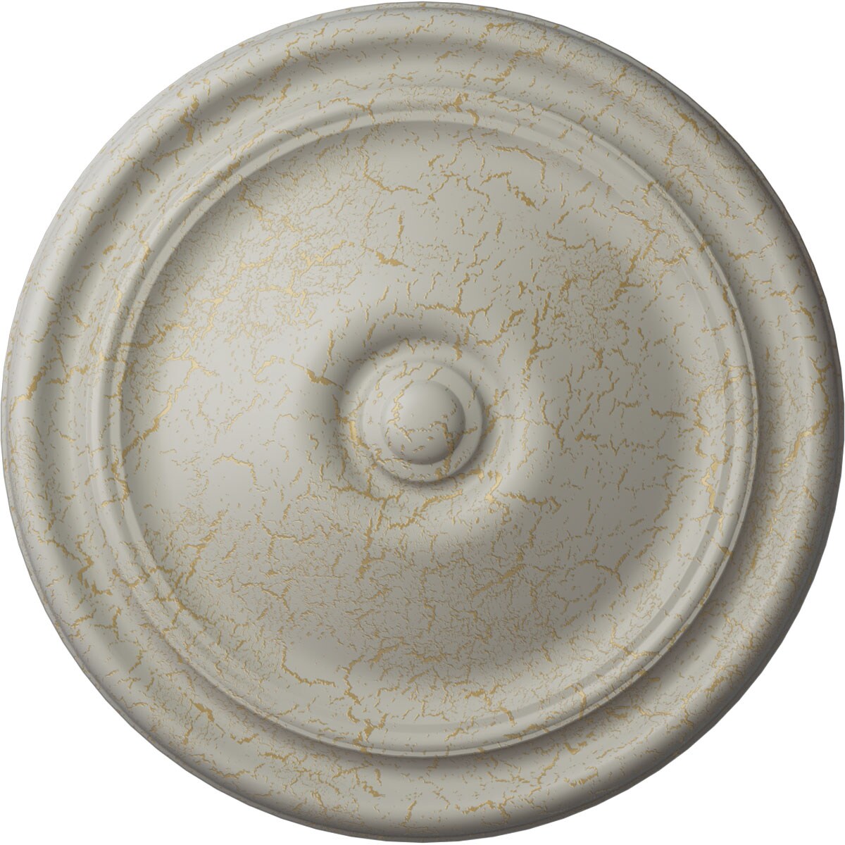 Ekena Millwork CM12REPCC Reece 12-in W x 12-in L Painted Pot Of Cream Crackle Polyurethane Whole Ceiling Medallion