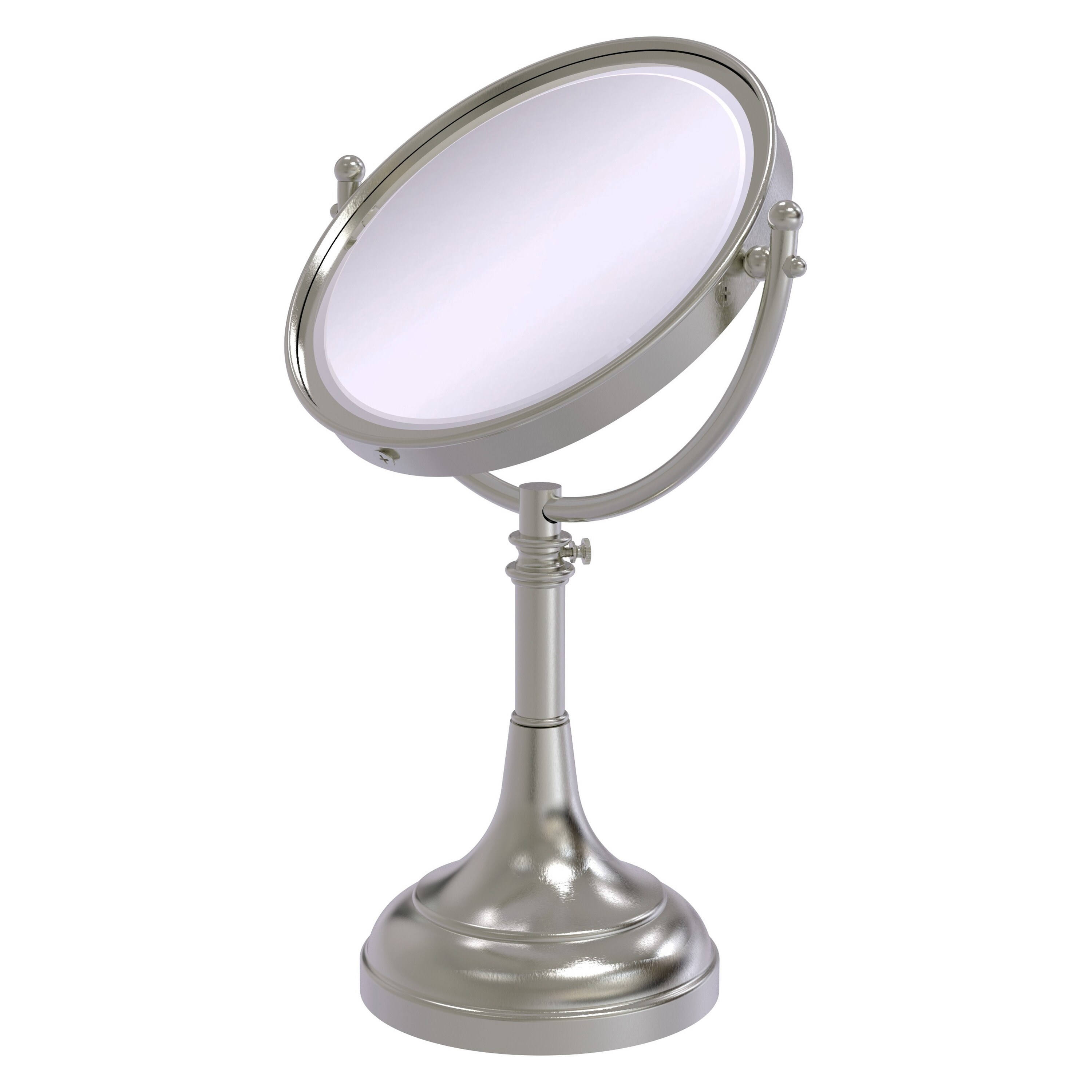 Allied Brass 8-in x 23.5-in Antique Brass Double-Sided Magnifying Countertop Vanity Mirror