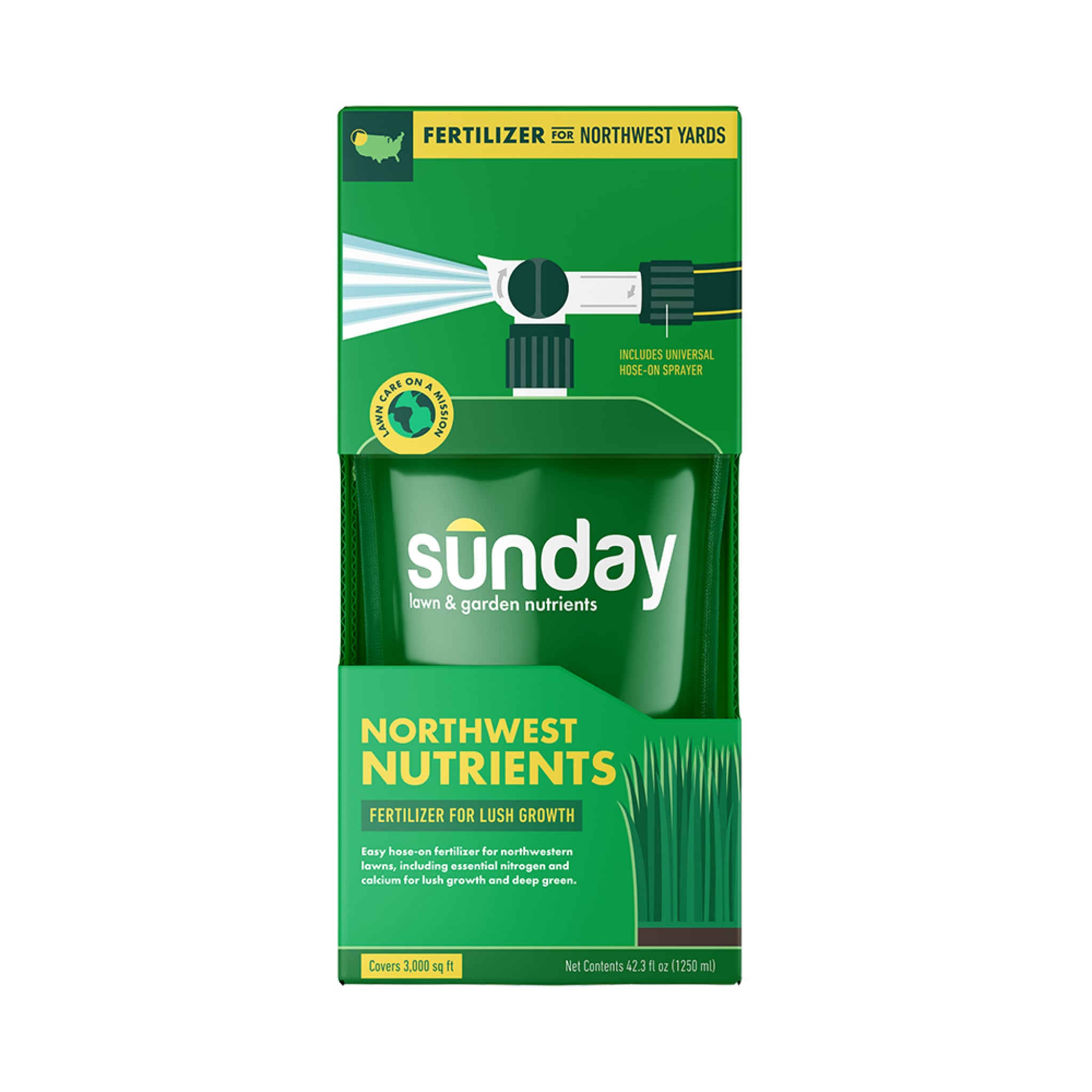 Sunday PK3048 Northwest Nutrients Lawn Fertilizer 3.6-lb 3000-sq ft 12-0-0 Natural Fast Release All Purpose Lawn Fertilizer
