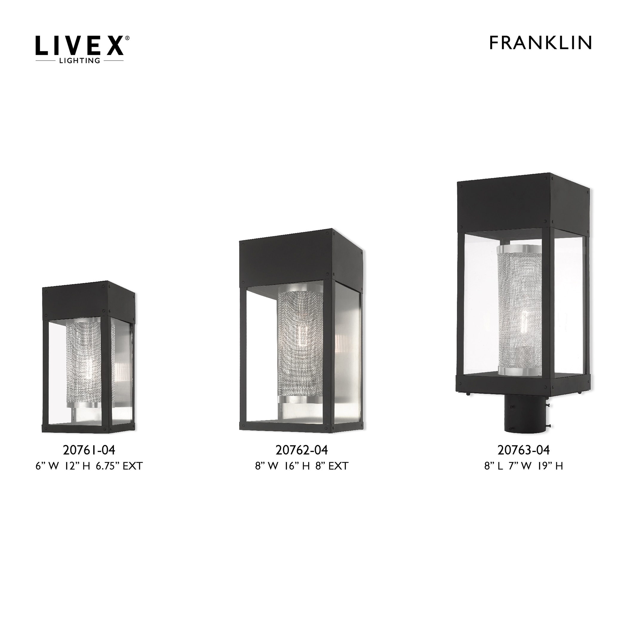 Franklin Black Stainless Steel Outdoor Lantern Wall Light