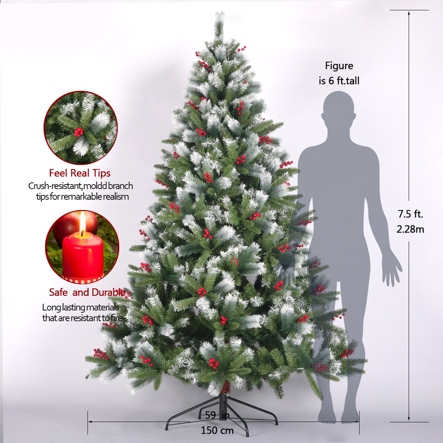 SINOFURN SYA720008GN Artificial-Christmas-Trees - View #3