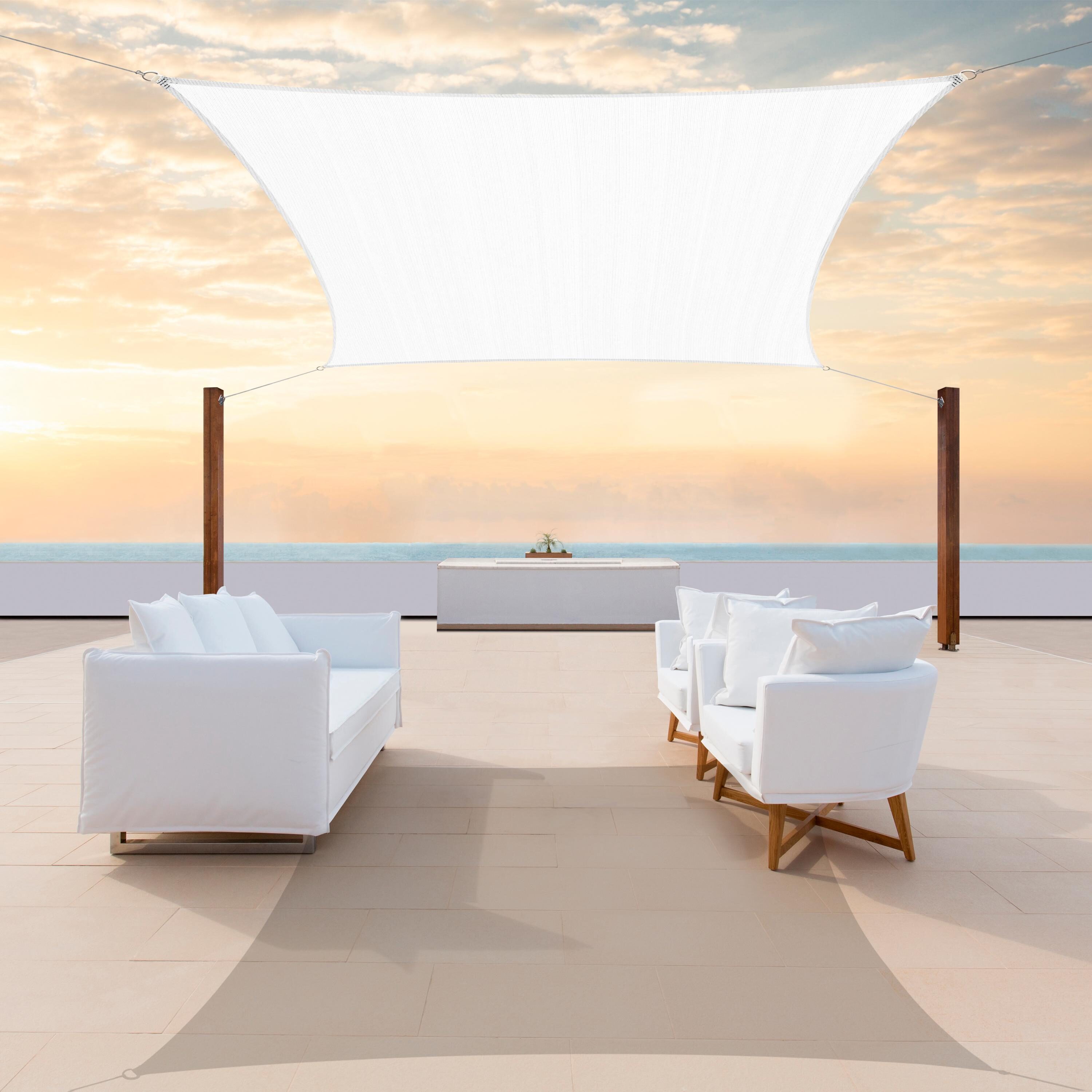 ColourTree TAPR1620-15 Rectangle Shade Sail 16 x 20-ft White Shade sail