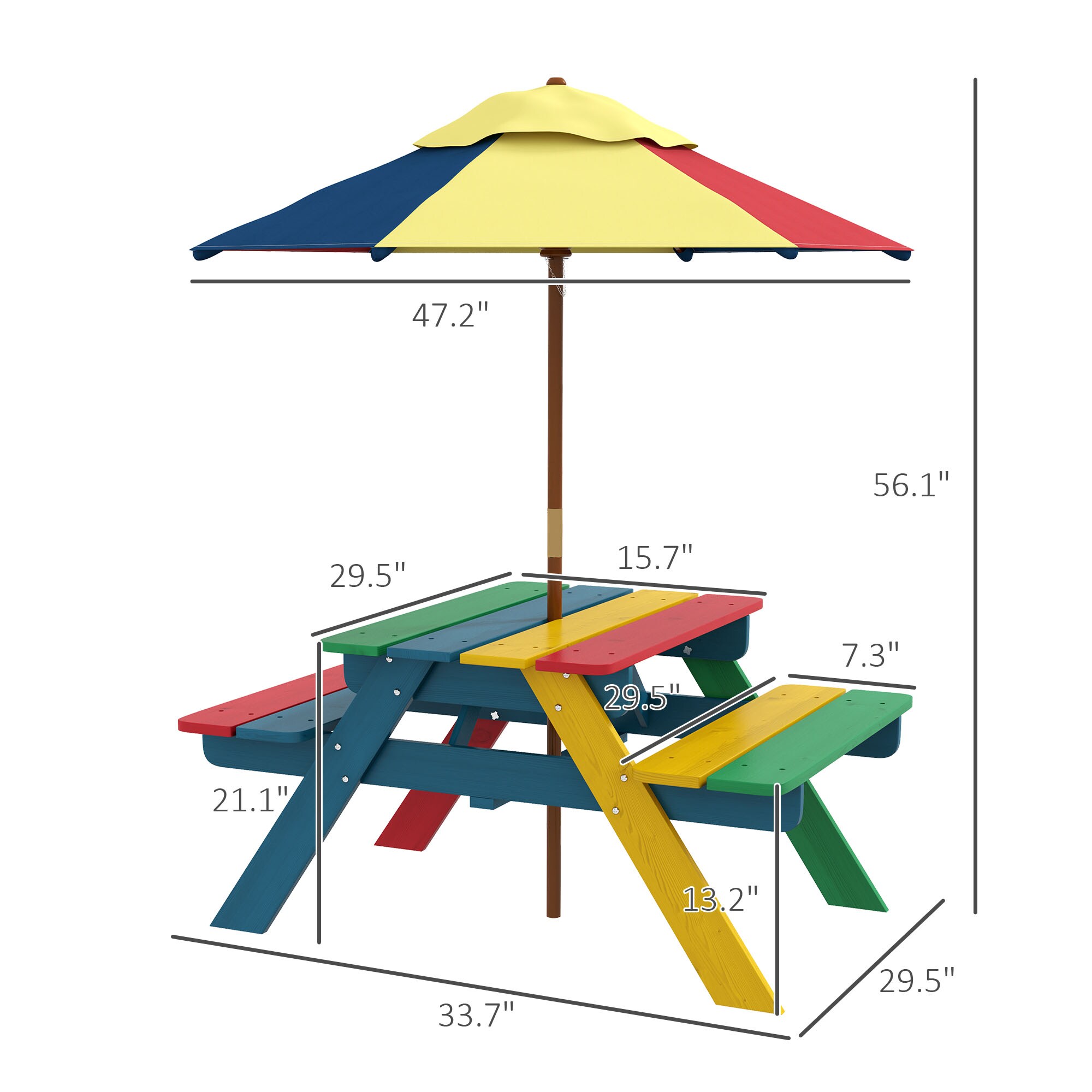 Outsunny 3E2-003V00MX Picnic-Tables - View #3