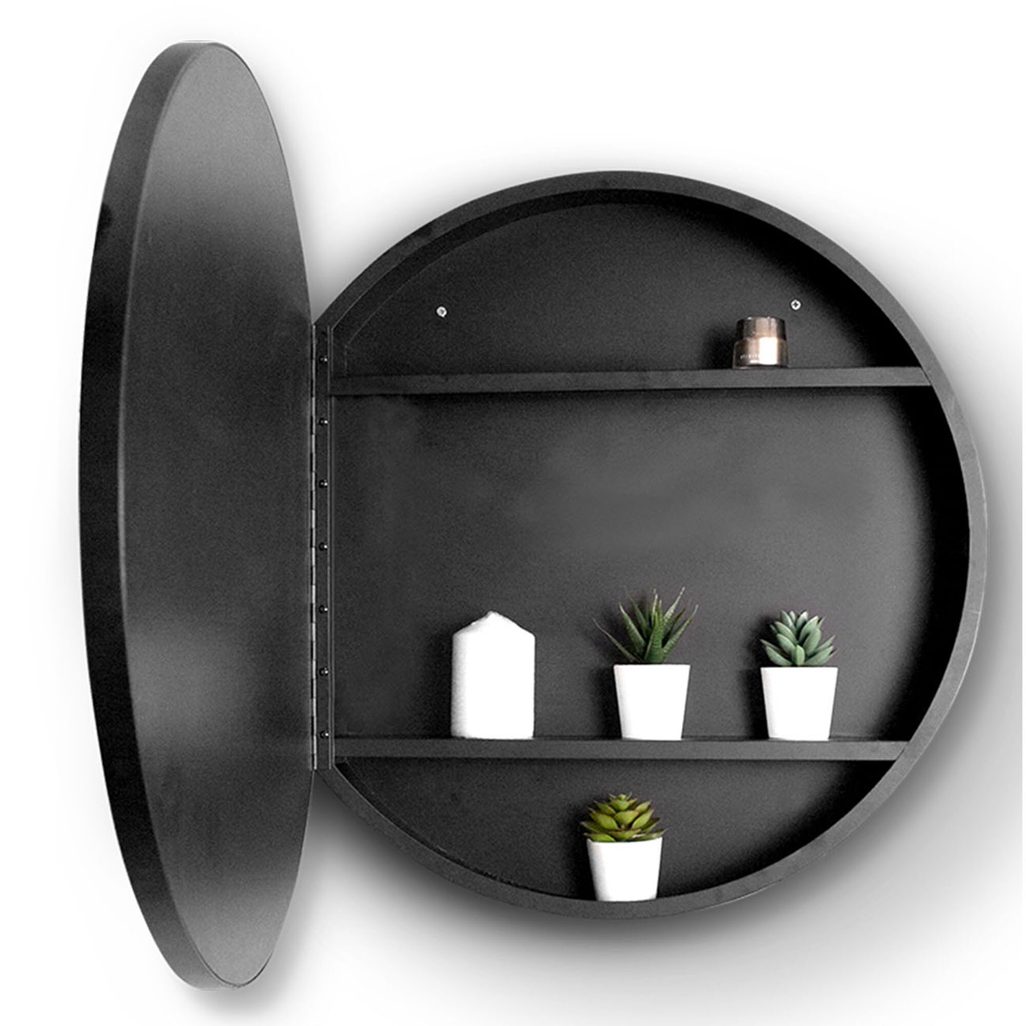 WELLFOR GIJ-MED03L-24BK Bathroom-Medicine-Cabinets - View #2