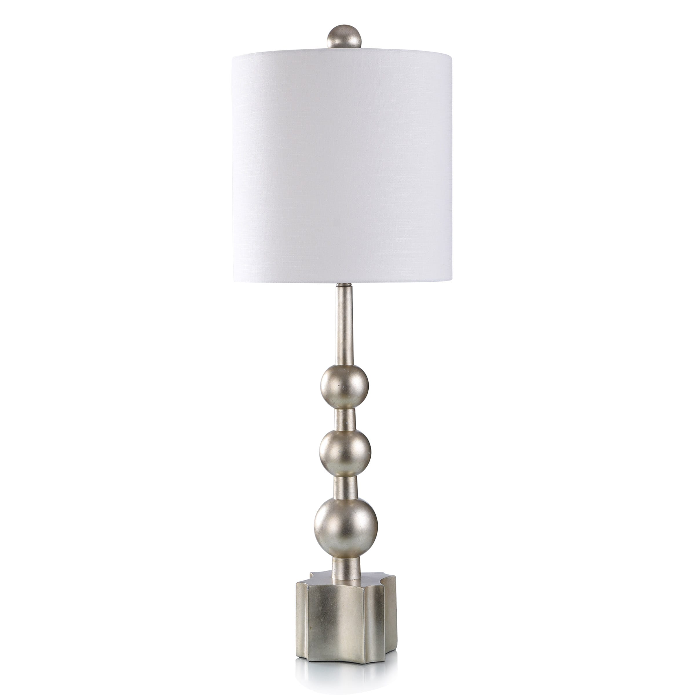 StyleCraft Home Collection DFL331576DS Dann Foley Silver 3-way Table Lamp with Plastic Shade