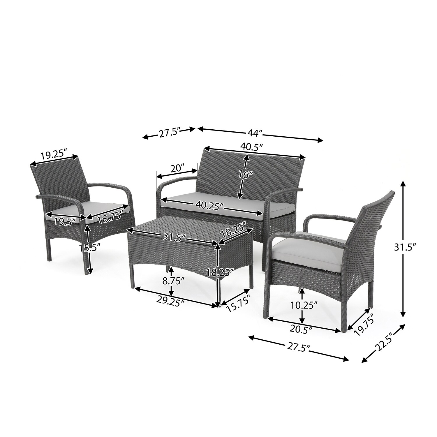 Streamdale Furniture 57458.00GRY Patio-Conversation-Sets - View #6