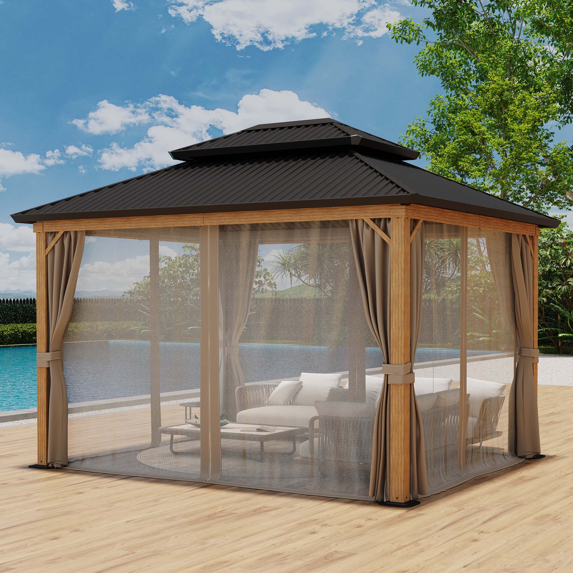 StarEcho VC-WYGZ602 Wood-Resin-Gazebos - View #9