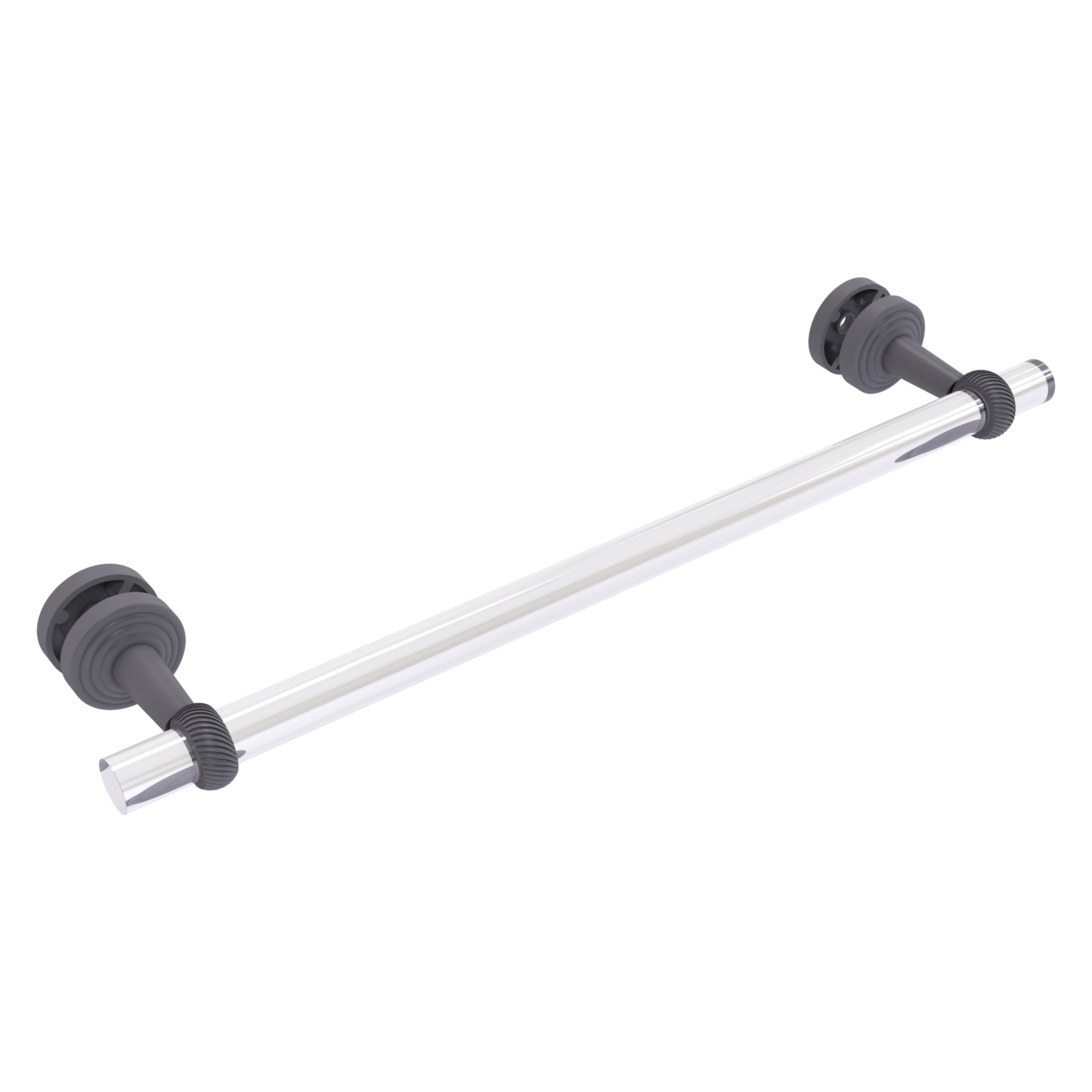 Allied Brass PB-41T-SM-18-GYM Pacific Beach 18-in Matte Gray Wall mount Single Towel Bar