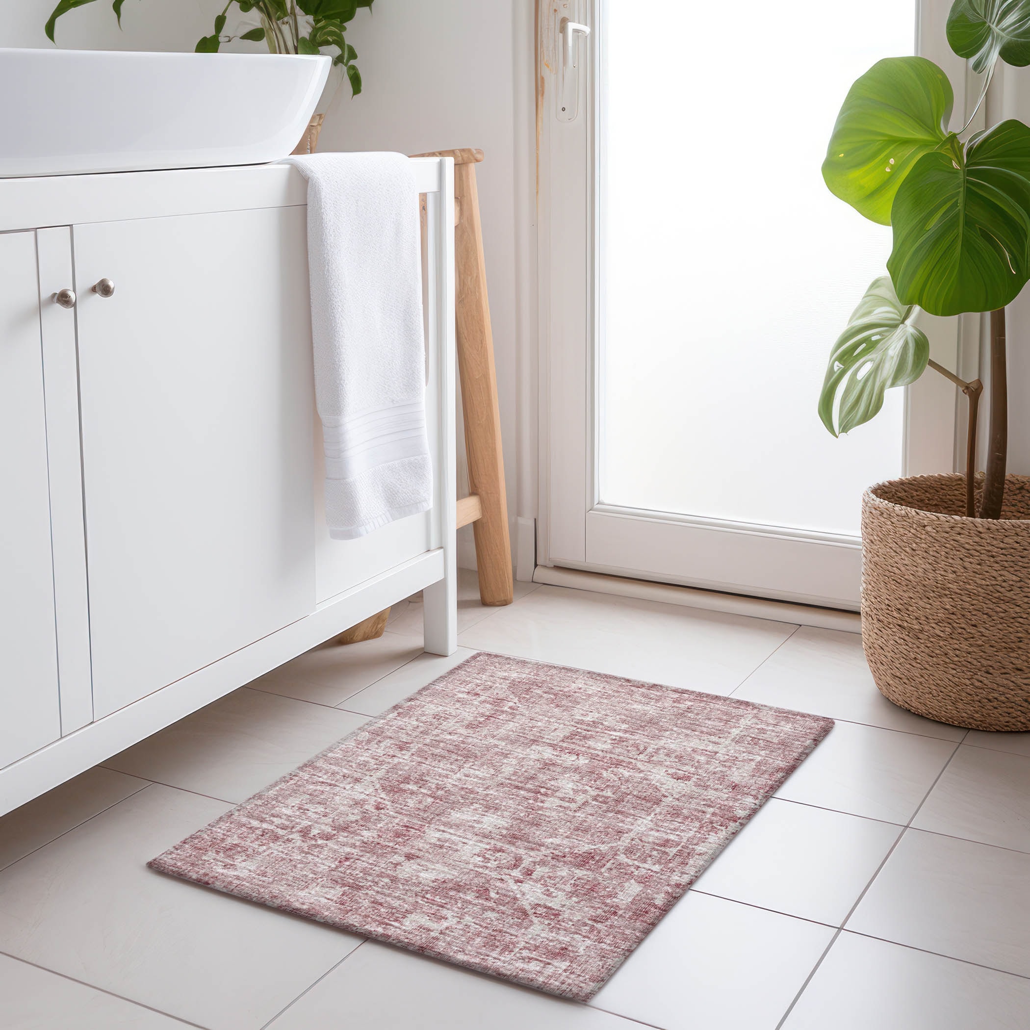 Addison Rugs AMF41PI20X30 Mayfield AMF41PI 2 x 3 (ft) Loomed Polyester Pink Rectangular Indoor Abstract Machine washable Area rug