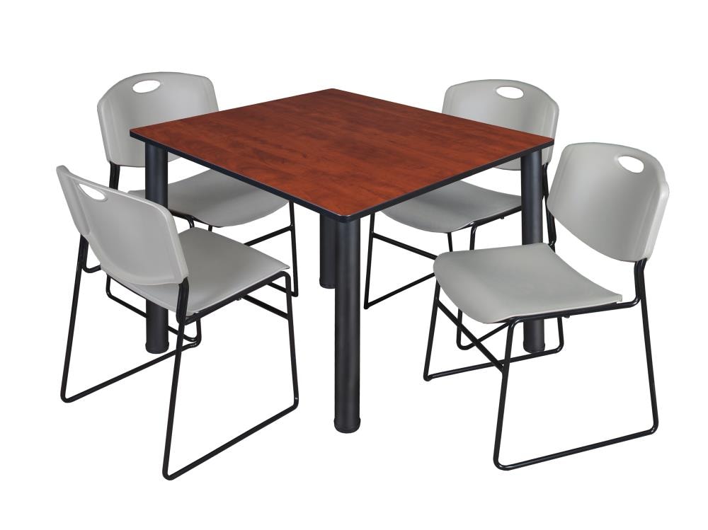 Regency TB4848CHBPBK44GY Breakroom Red 4-Person Training Table (48-in W x 29-in H)