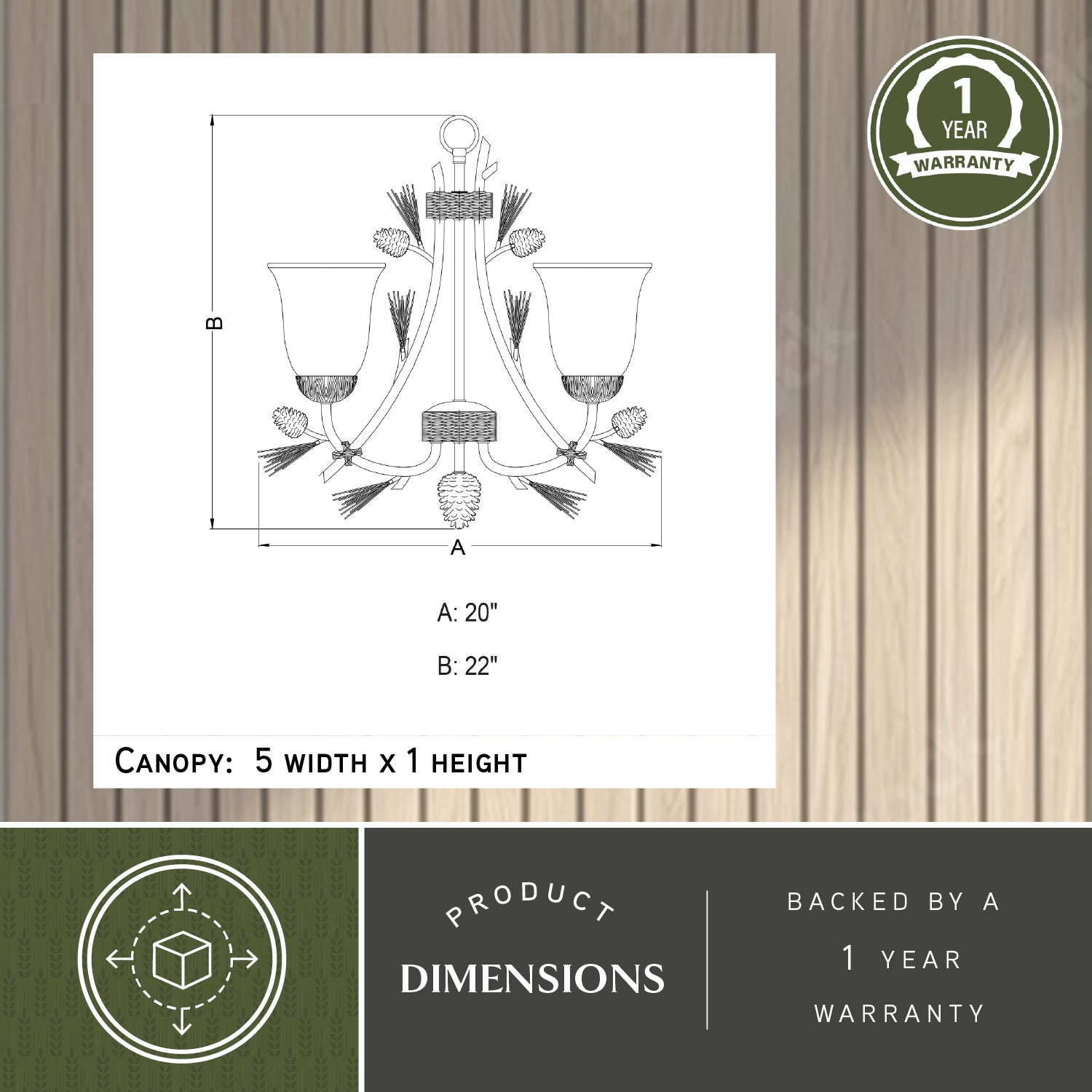 Sierra Mini 3-Light Chandelier in Black Walnut with Frosted Glass