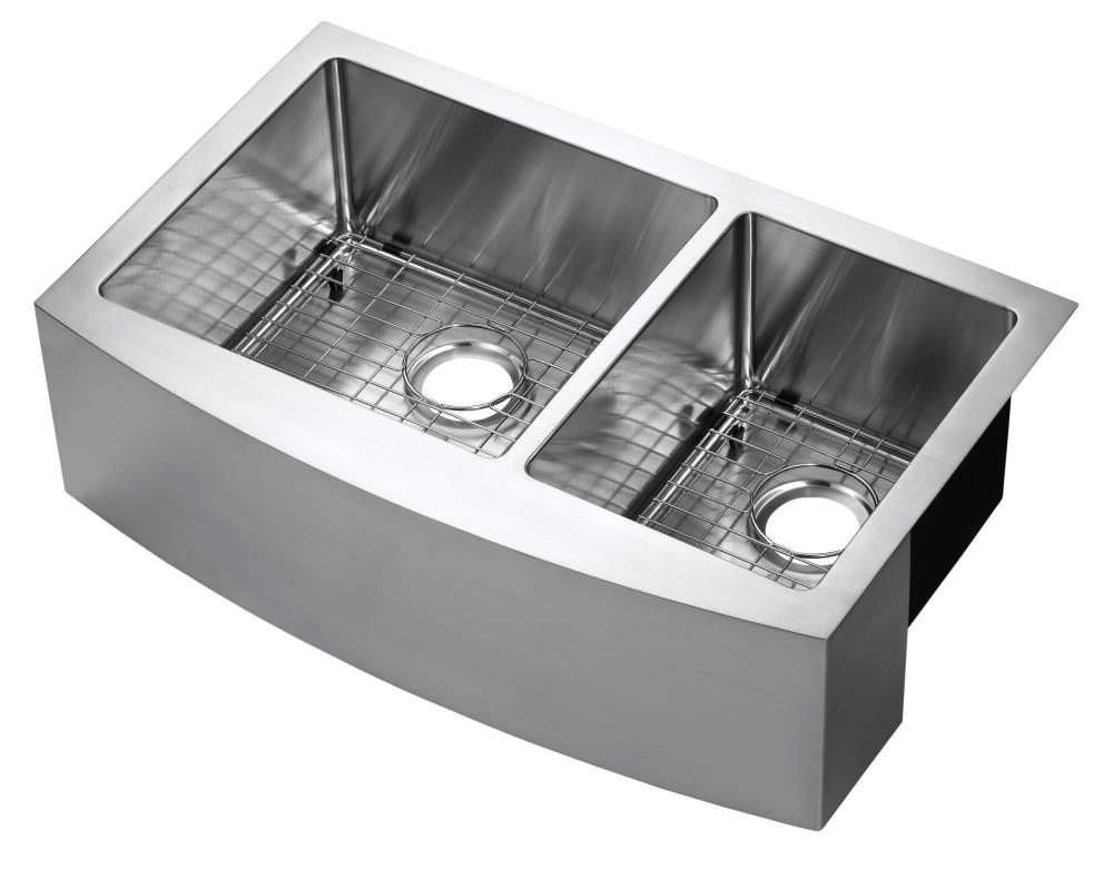 CMI Parketon Farmhouse Apron Front 33-in x 22-in Satin Stainless