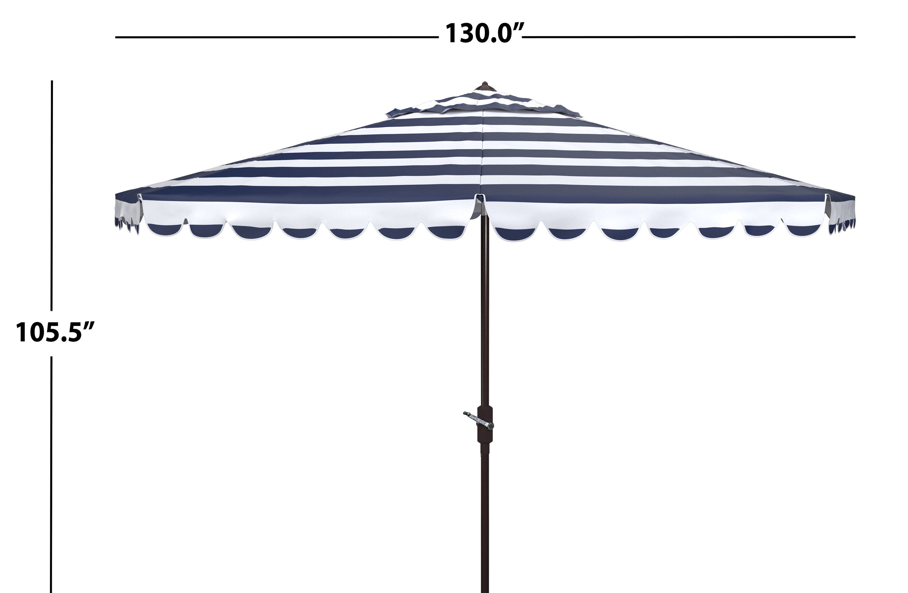 Safavieh 10.8-ft Navy/White Crank Garden Patio Umbrella at Lowes.com