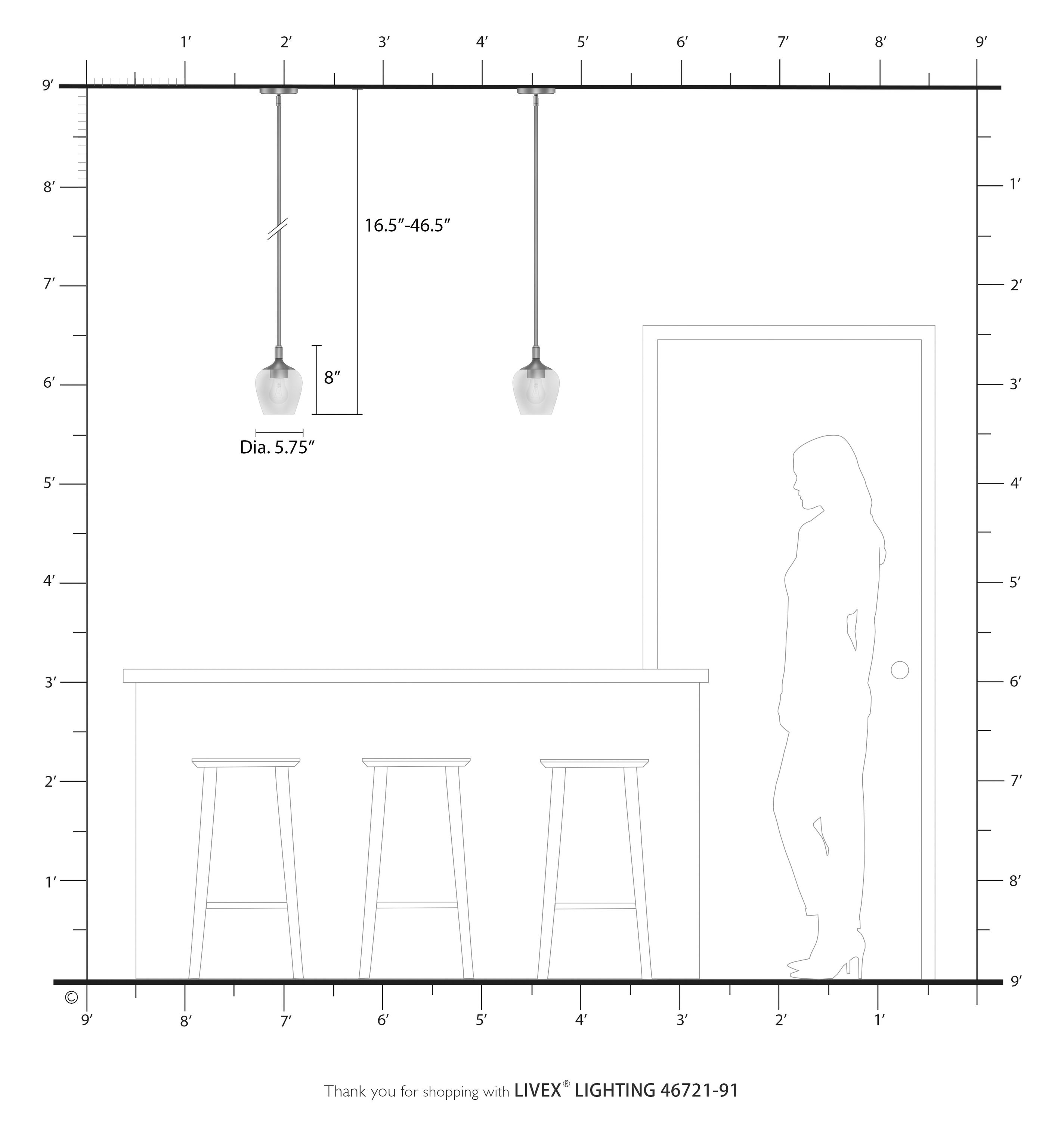 Transitional Brushed Nickel 1-Light Pendant with Clear Glass Shade
