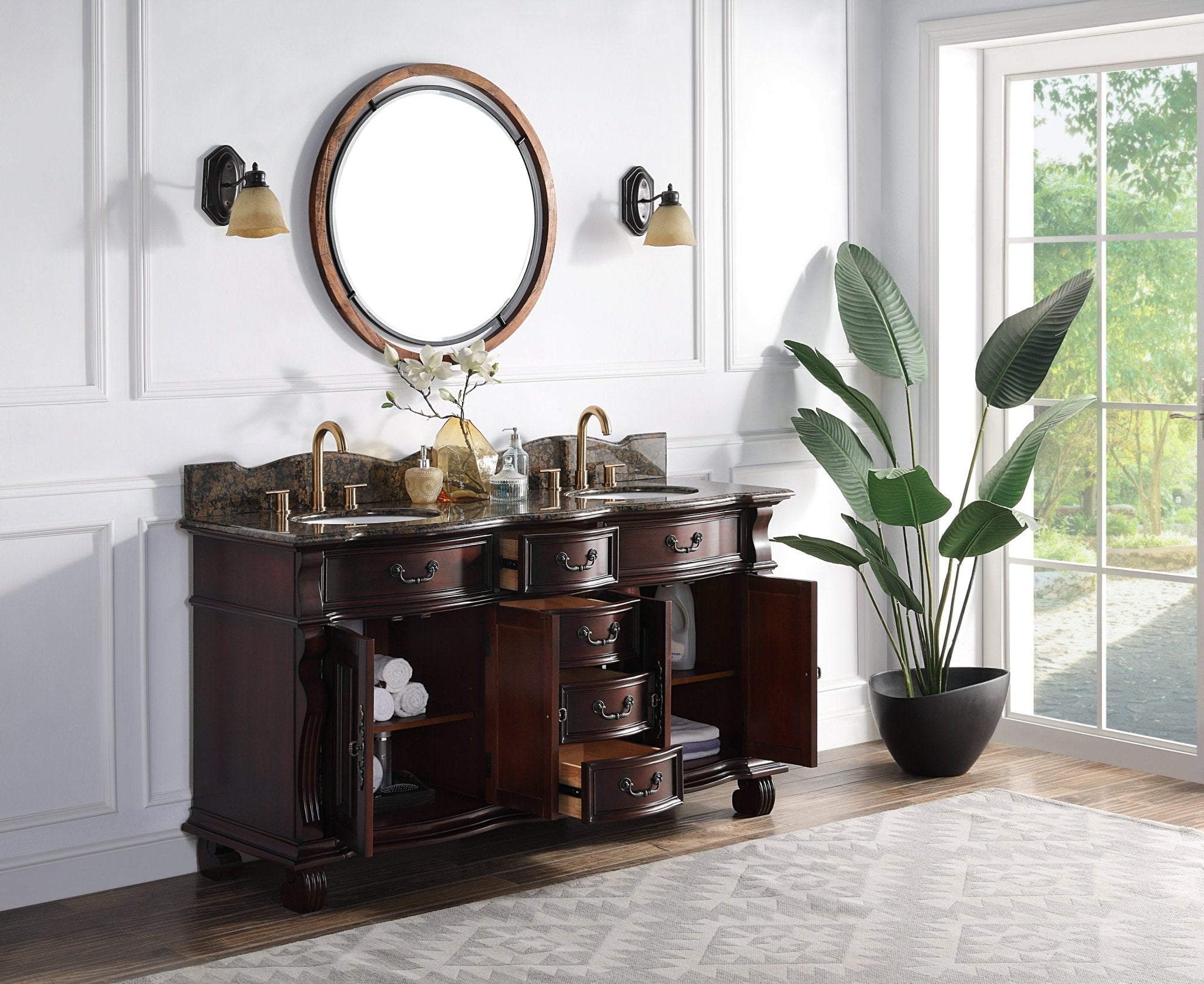 Benton Collection 64 Traditional Style Cherry Wood Hopkinton