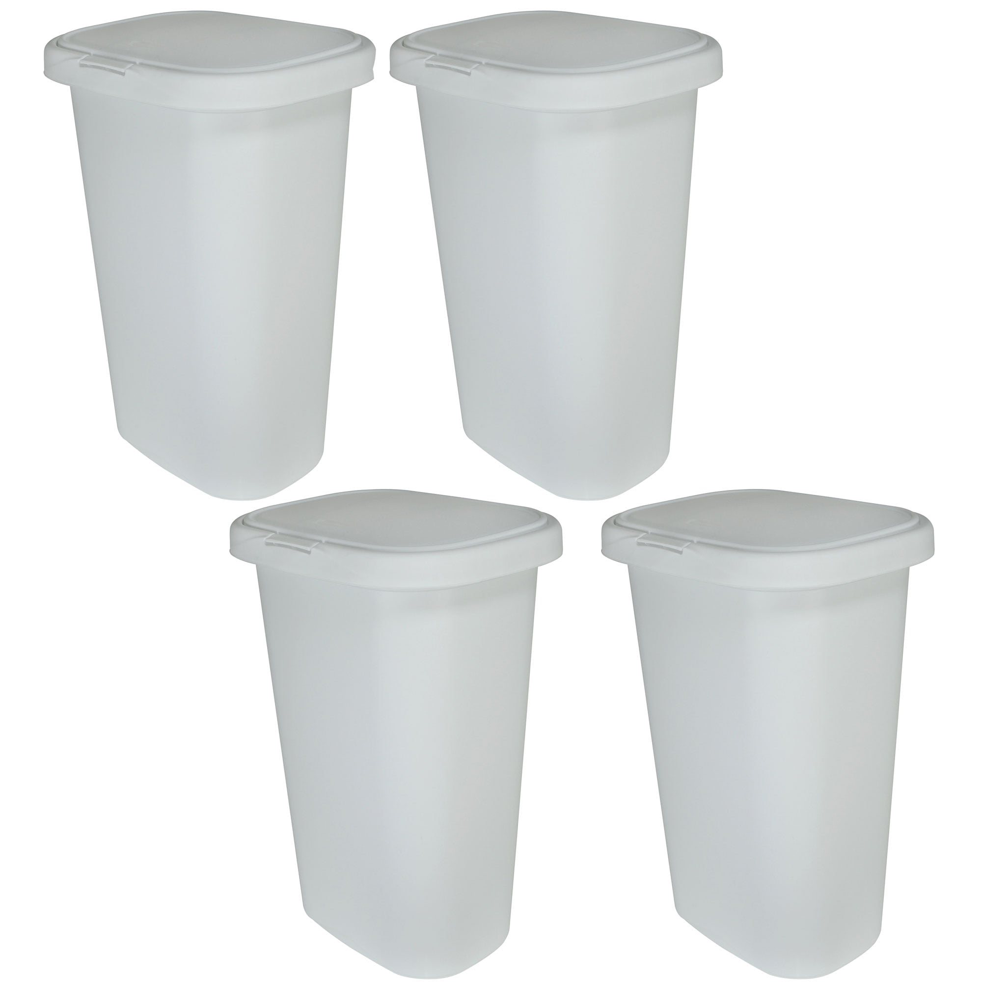 Rubbermaid 13 Gallon Rectangular Spring-top Lid Kitchen Wastebasket Trash  Can For Tall Trashbags, White (2 Pack) : Target