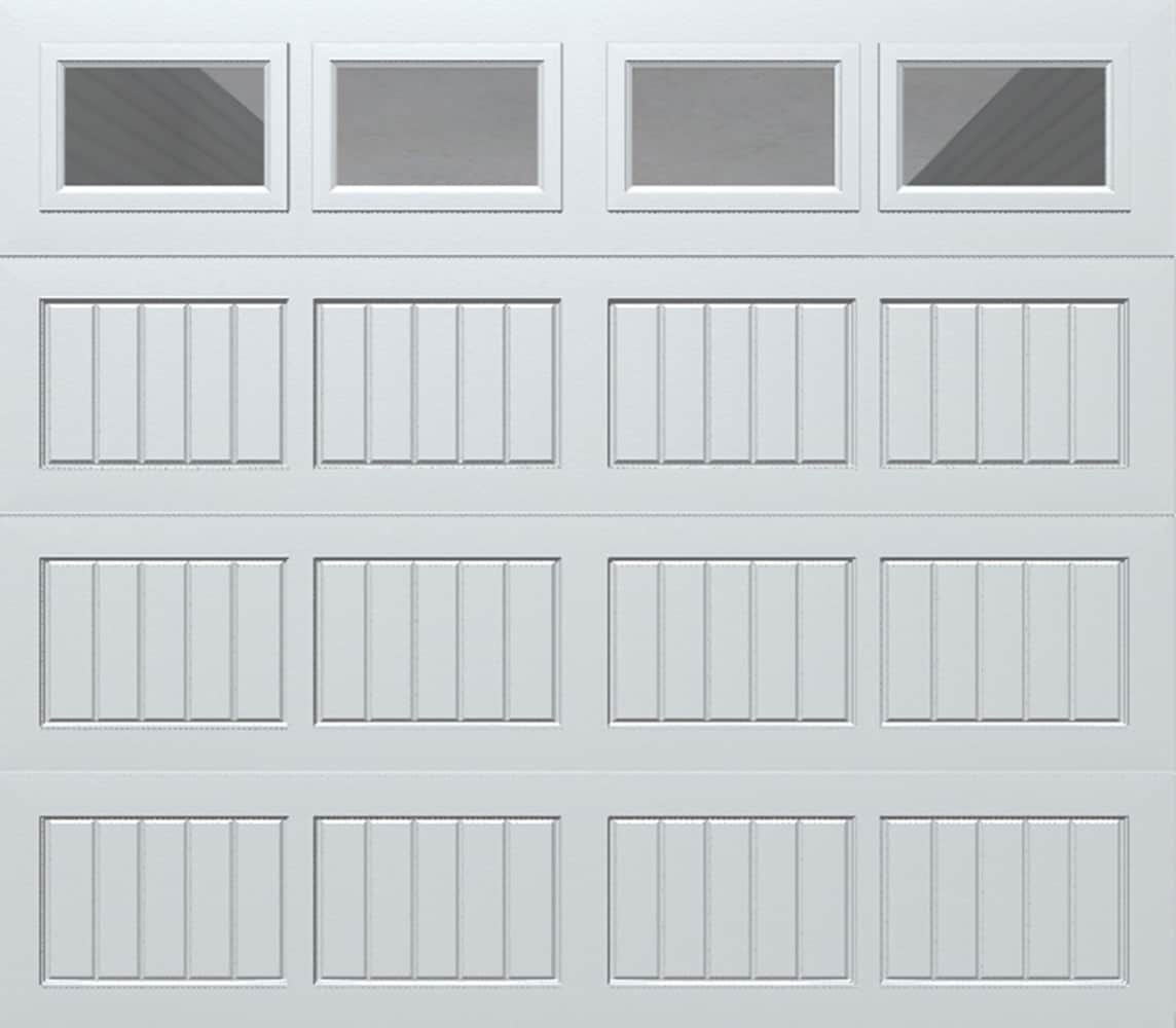 Wayne Dalton WD8000SWC87 Classic Steel Model 8000 8-ft x 7-ft White Single Garage Door with Windows