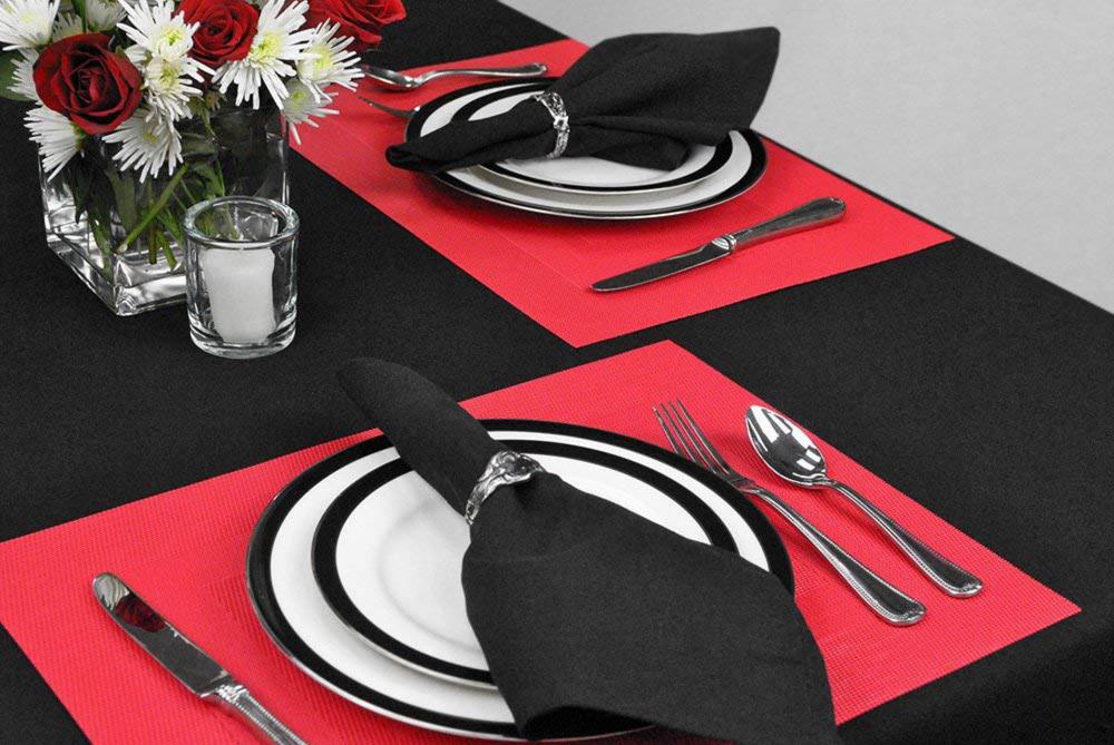 DII Black Round PVC Doubleframe Placemat (Set of 6)