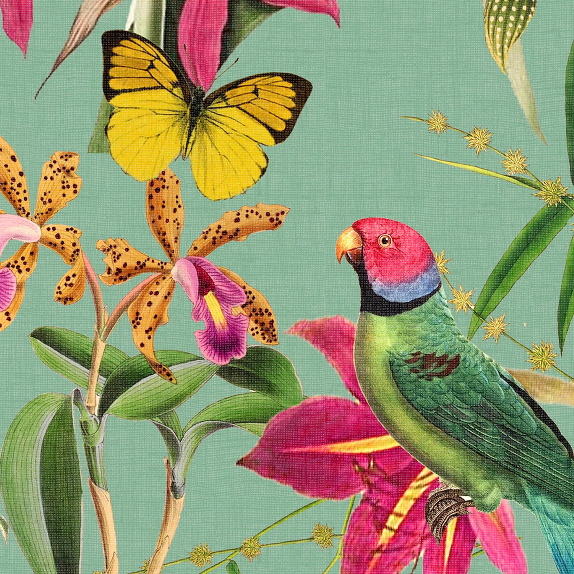 Paradiso Tropical Botanical Green and Multicolor Wallpaper Sample