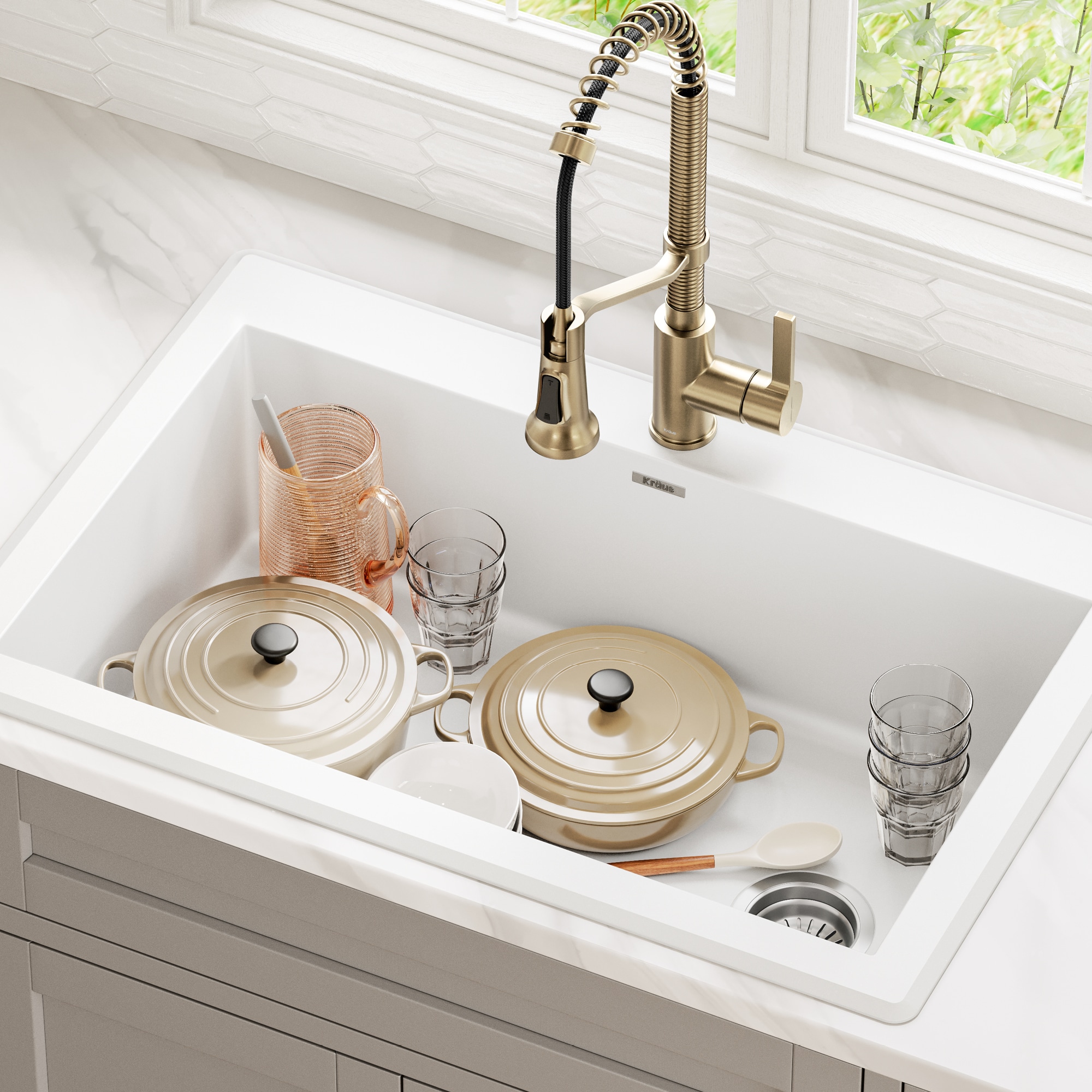 Kraus KGD-54WHITE Kitchen-Sinks - View #14