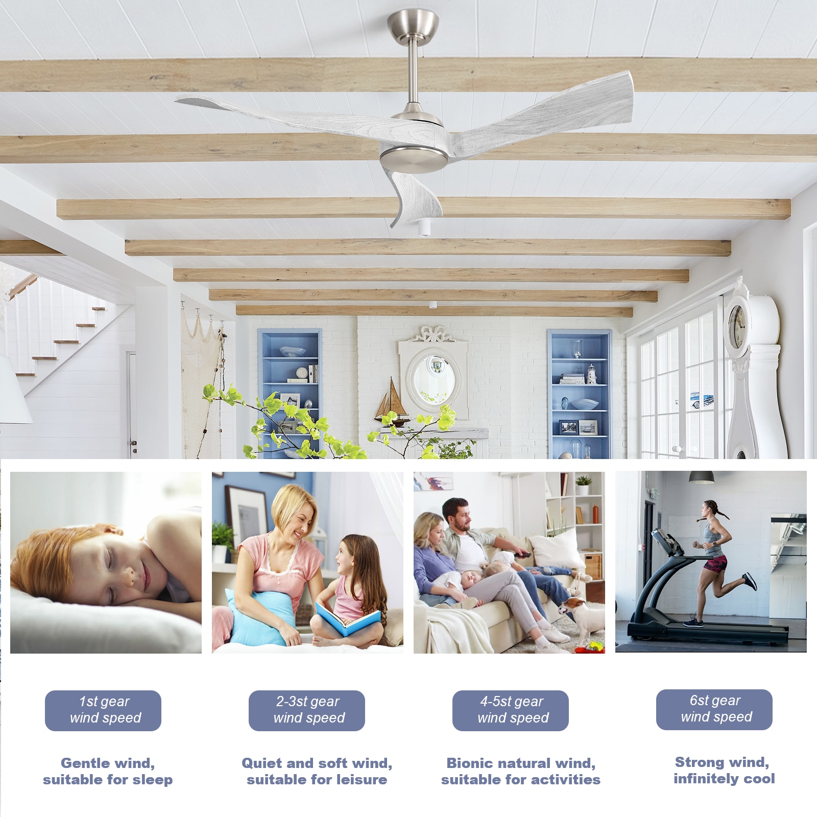 Sofucor L-52K012-BN-WDHMW60W Ceiling-Fans - View #4
