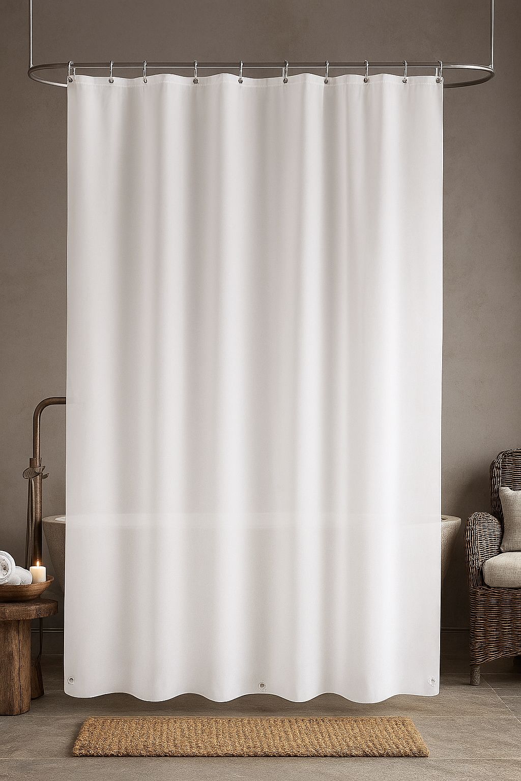KATE AURORA Hotel Heavy Duty 10 Gauge Vinyl Shower Curtain Liners Frosty 72 in x 84 in Extra Long Shower Curtain Liner