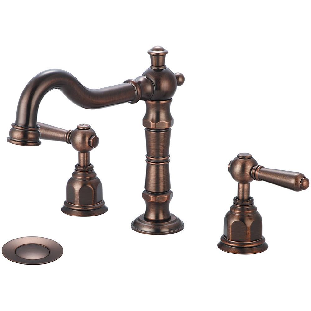 Americana Oil-Rubbed Bronze Widespread 2-handle WaterSense Bathroom Sink Faucet with Drain | - Pioneer Industries 3AM400-ORB