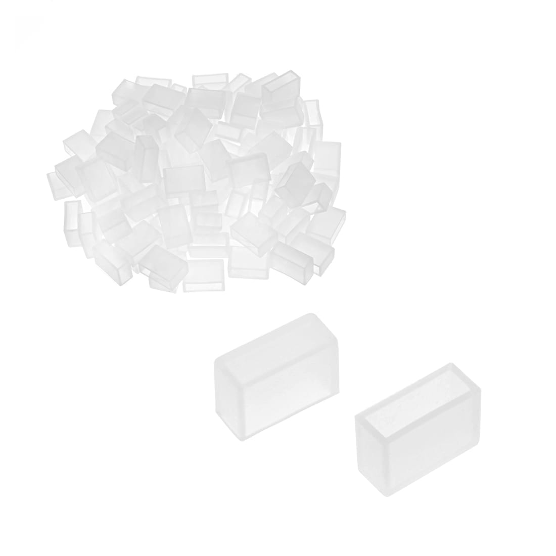 Unique Bargains 100pcs Silicone Plug Fit 5050 10mm Wide LED Tube Strip Light End cCover White #S26050800UX5753