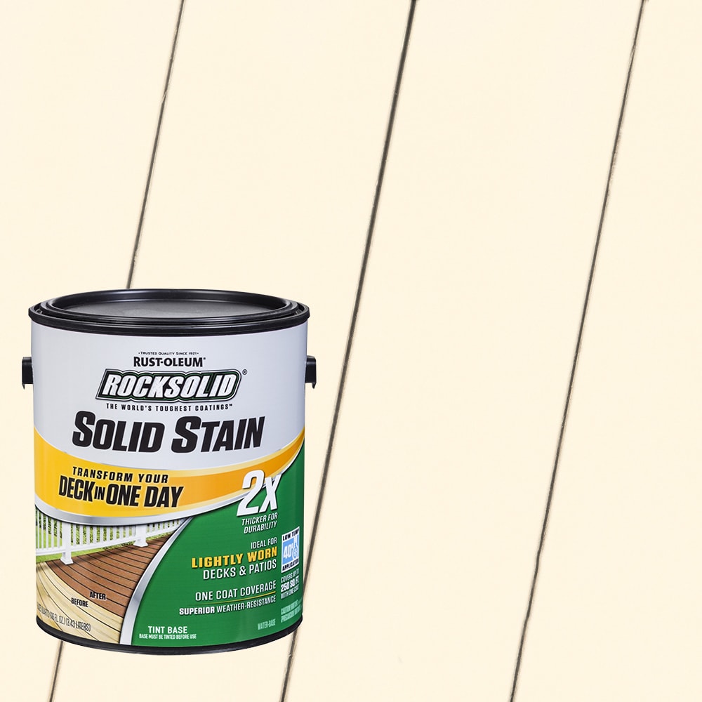 Rust-Oleum 319742T RockSolid 2X Solid Stain Pre-Tinted Canvas Solid Exterior Wood Stain and Sealer in One ( 1-gallon )