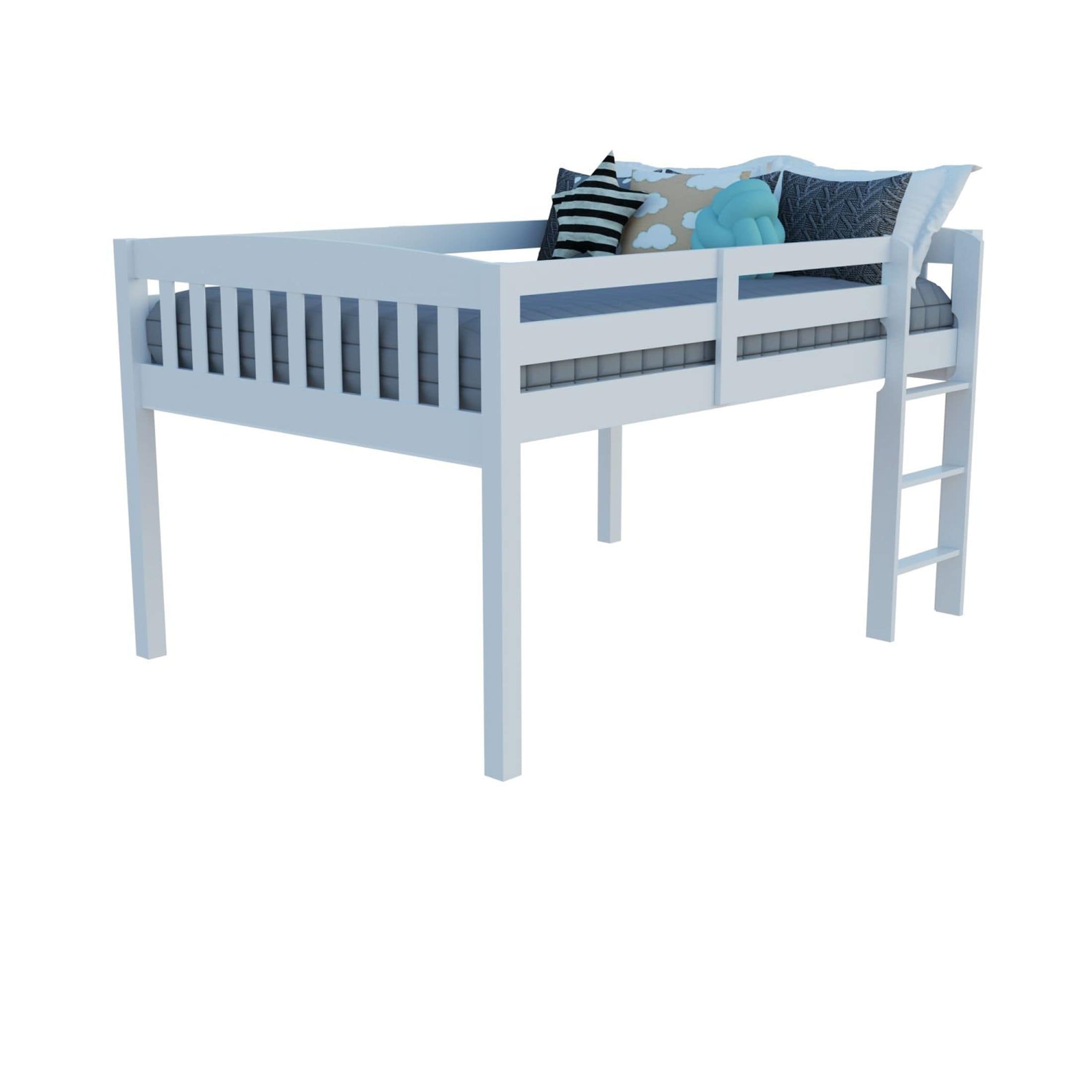 JASMODER B037S00007 White Full Composite Platform Bed with Storage