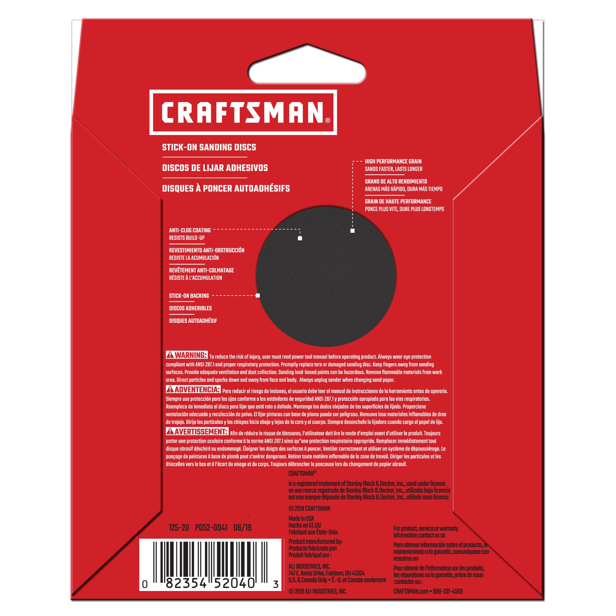 CRAFTSMAN 5 In PSA Cer Discs 80 Grit 10pk 10-Piece Ceramic Alumina 80-Grit  Disc Sandpaper in the Power Tool Sandpaper department at