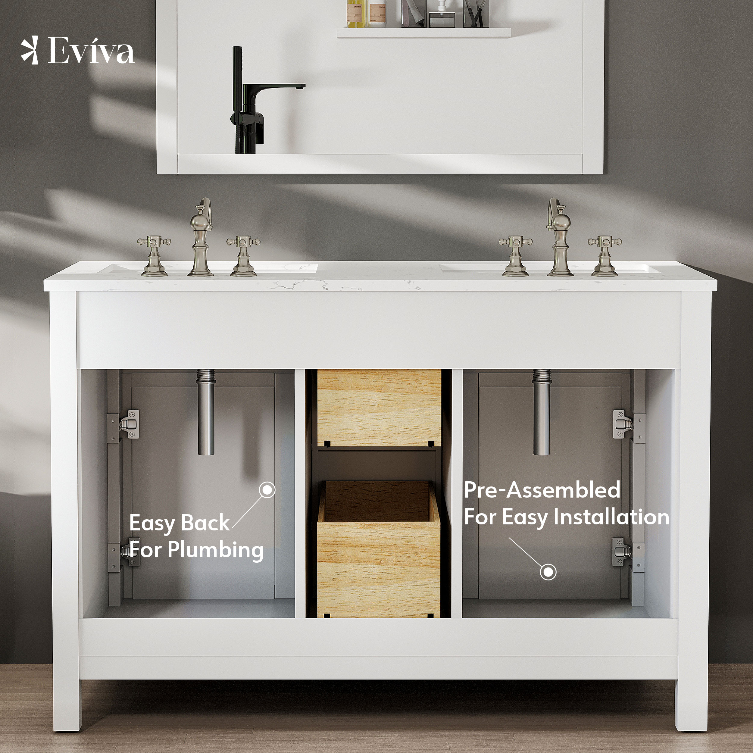 Eviva TVN313-48WH-DS Bath-Vanity-Combo - View #6