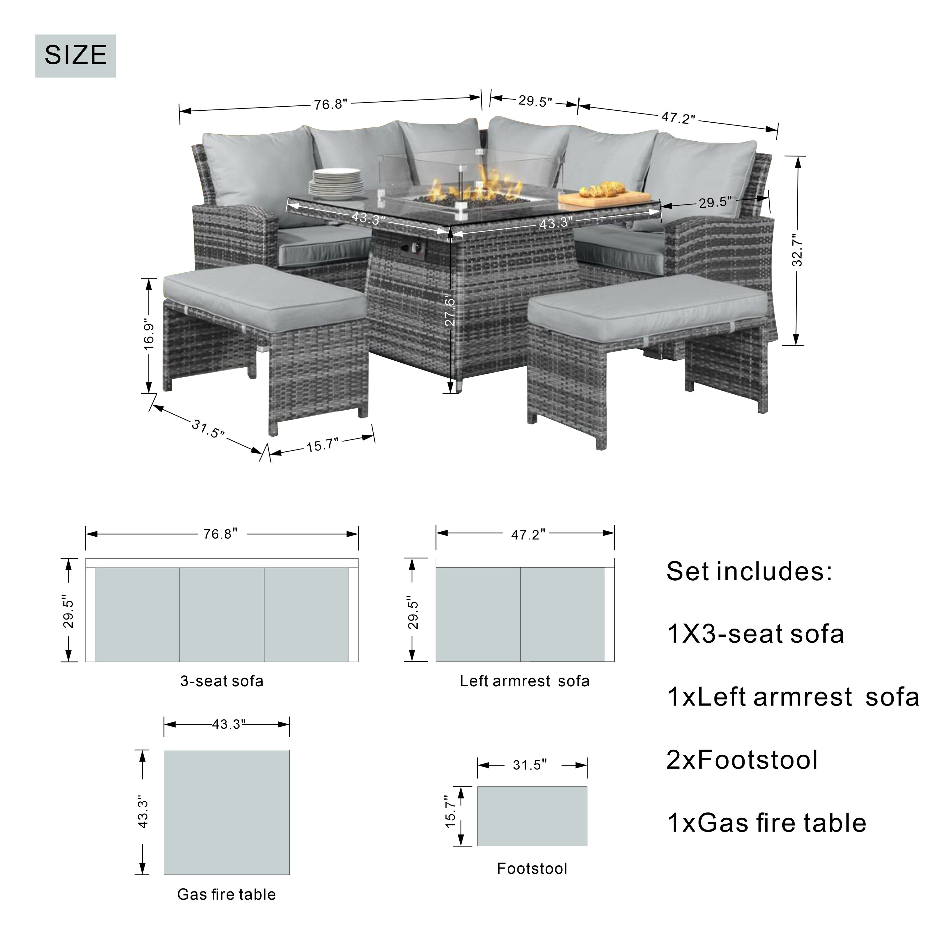Direct Wicker DWF-16700 Patio-Conversation-Sets - View #10