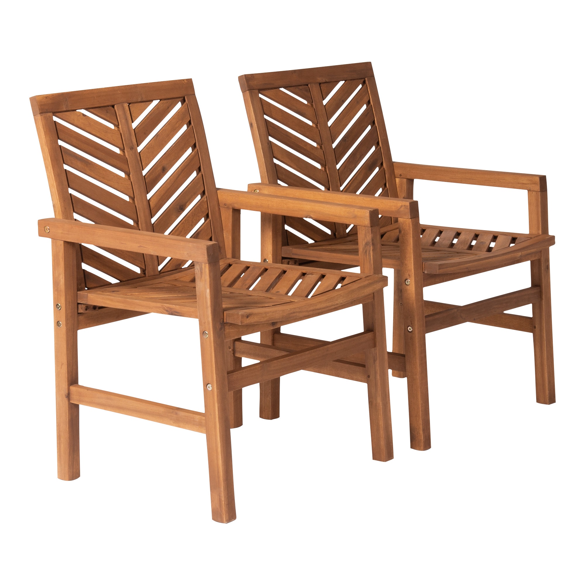 AHIOU HOME Evelyn Set of 2 Brown Wood Frame Stationary Dining Chair ...