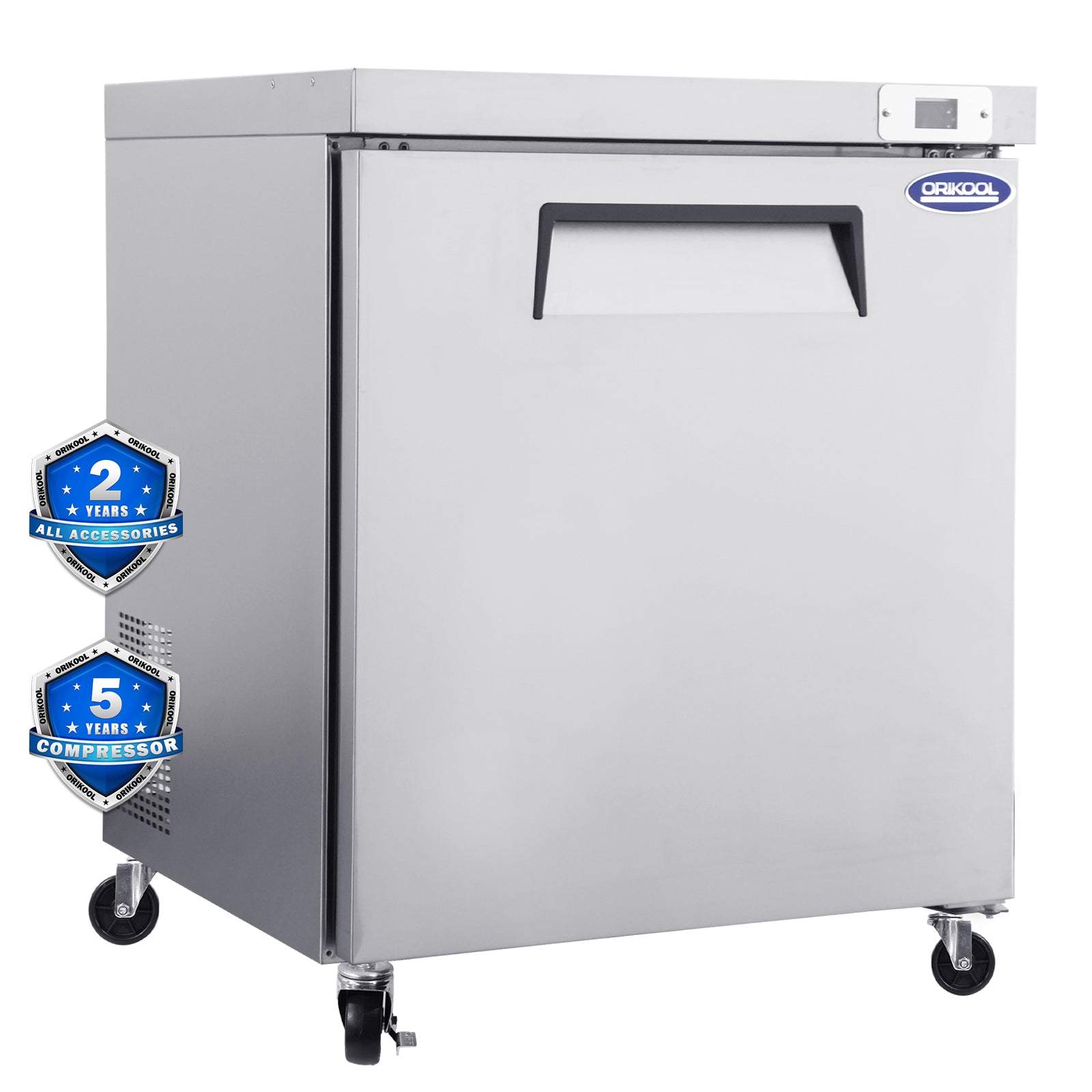 PetriMins W2095126115 29 inch Single Door Undercounter and Work Top Refrigerator in Stainless Steel 8 cu ft TUC29R