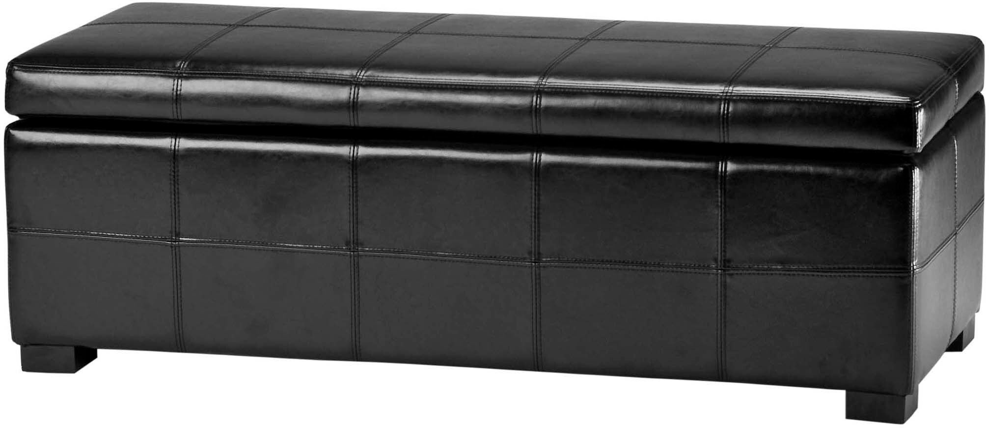 Safavieh HUD8226B Madison Large Casual Black Storage Bench with Storage 36.2-in x 18.5-in x 20.5-in