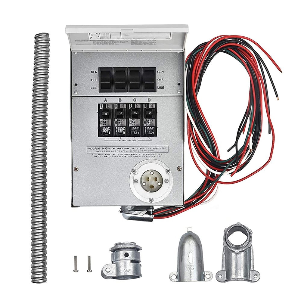 Generac 6377 30-Amp 125/250-Volt 2-Pole Single Circuit Outdoor Manual Transfer Switch for Maximum 7500-Watt Generators 