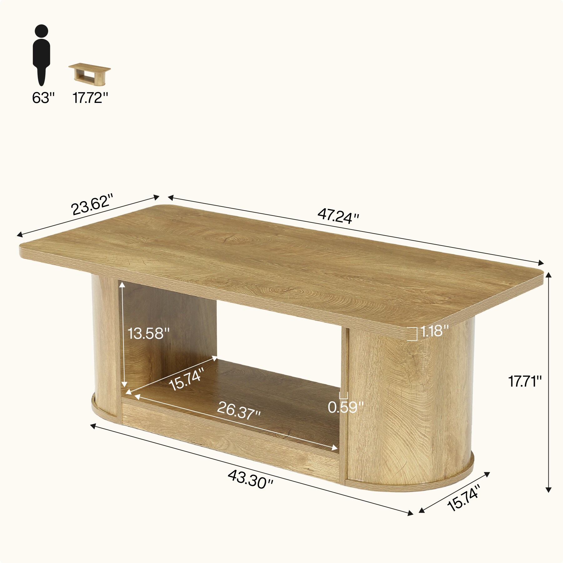 Tribesigns LWOYJL-0953YY Coffee-Tables - View #4