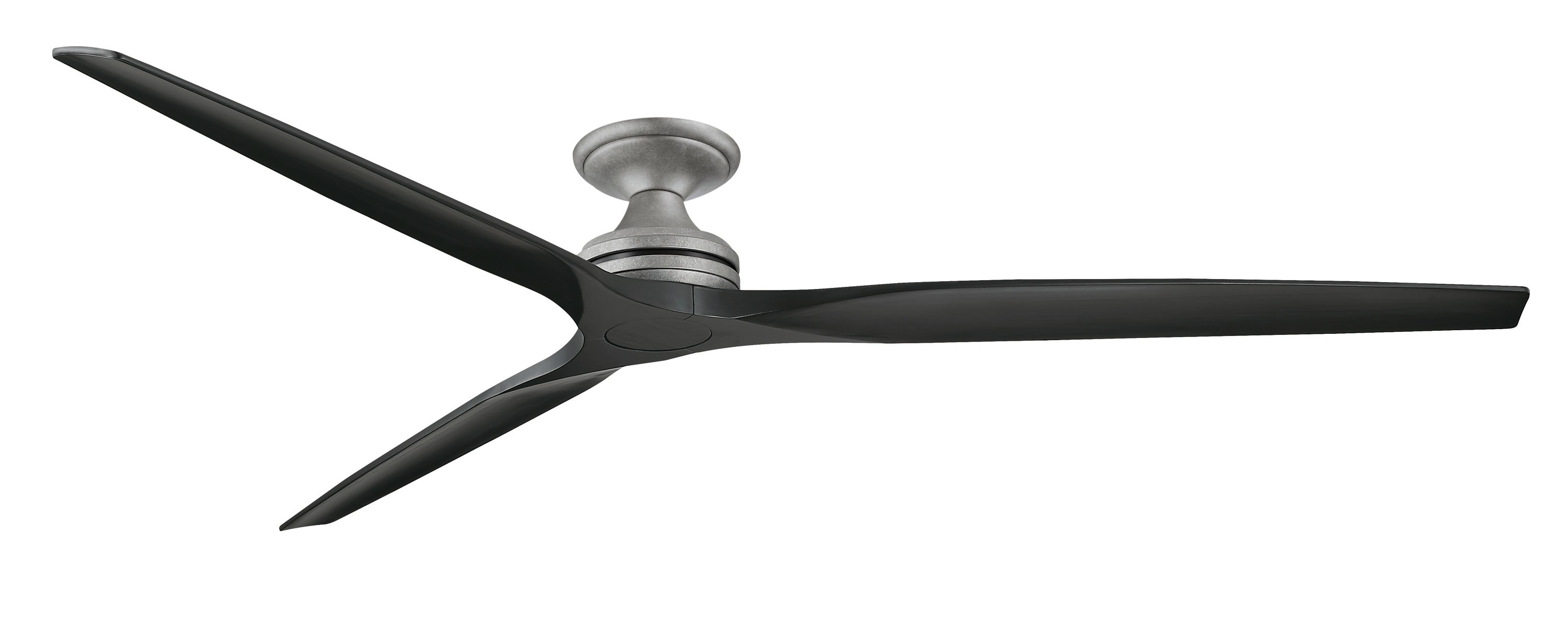 Fanimation Spitfire 84-in Galvanized with Black Blades Indoor/Outdoor Flush Mount Smart Propeller Ceiling Fan Light Kit Compatible and Remote (3-Blade) FPD6721BGZ-84BL-F Sansujyuku sansujyuku.com